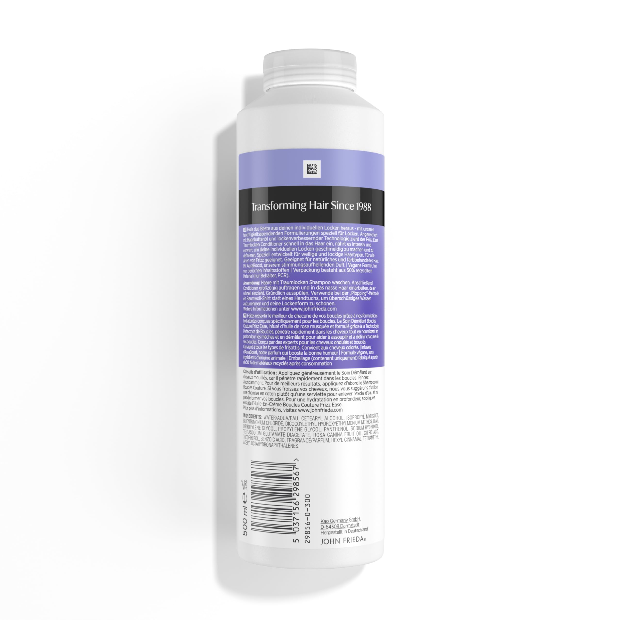 John Frieda Traumlocken Set - Shampoo, 500ml & Conditioner, 500ml - Frizz Ease Serie - Für lockiges, welliges Haar