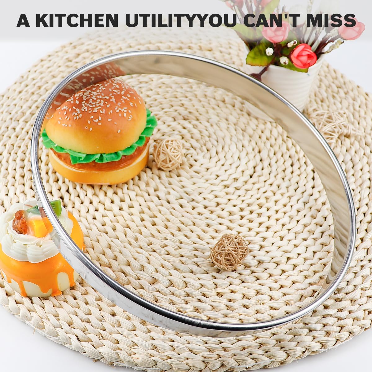 Emporte-pièces ronds de 28 cm en acier inoxydable pour muffins, mousses, gâteaux, pâtisseries, doughnuts