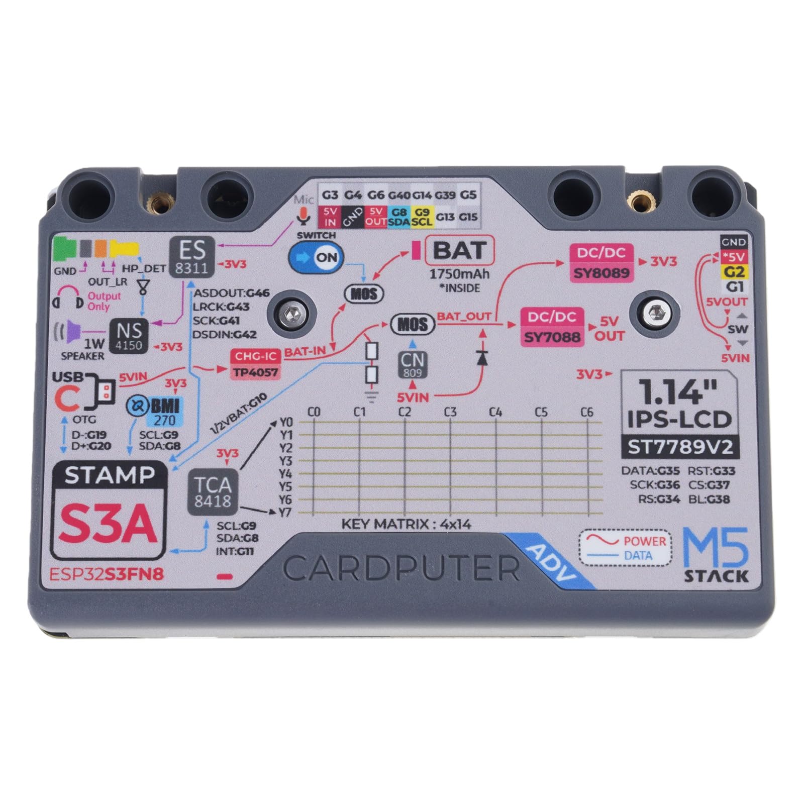 Cardputer Portatile Embedded Systems Scheda di Sviluppo 56 Schede Tastiere Microcontroller StampS3 Programmabile