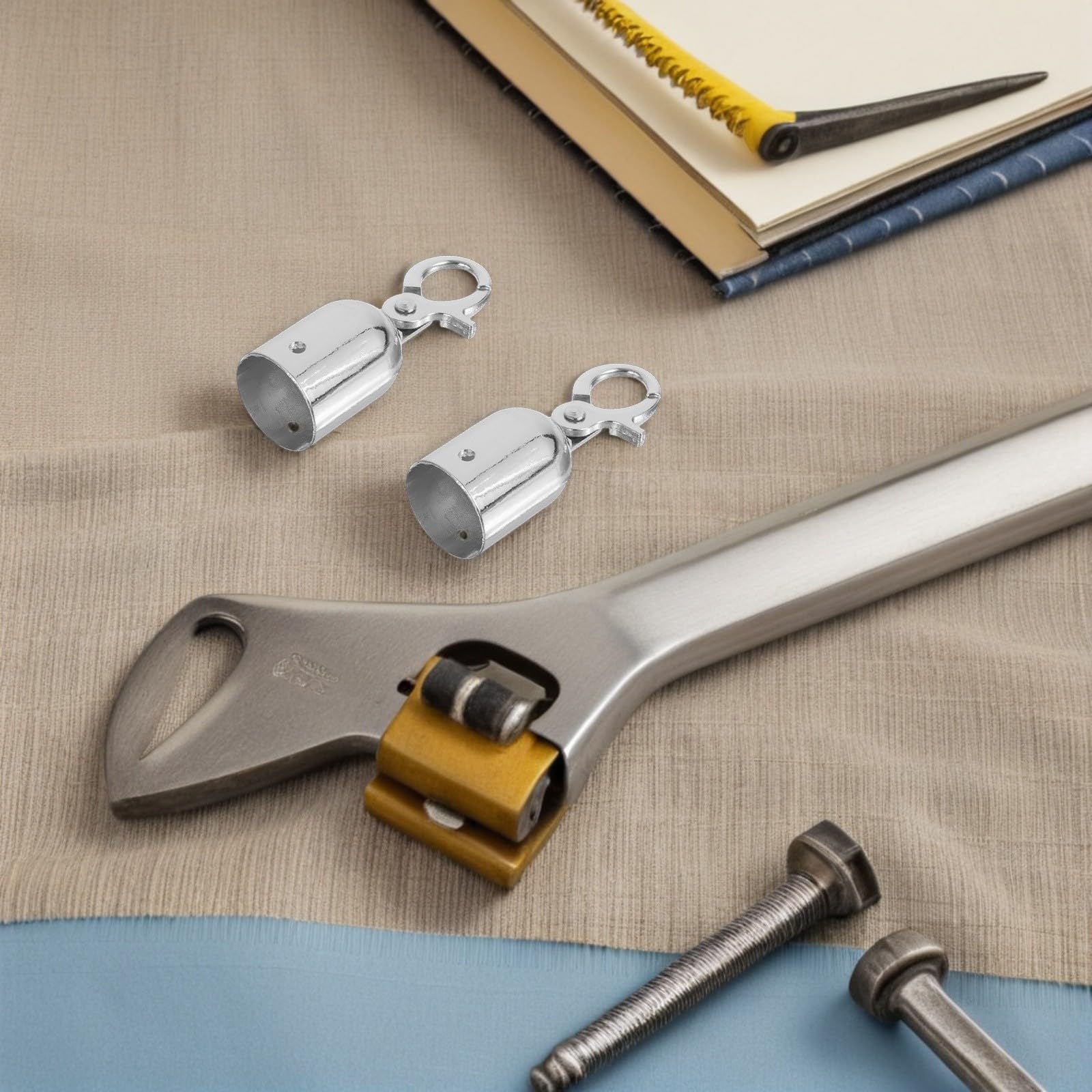 12 extremos de cable de aleación de zinc con gancho de mosquetón, accesorios de control de multitudes para interiores y exteriores, conectores portátiles para postes de eventos y barreras