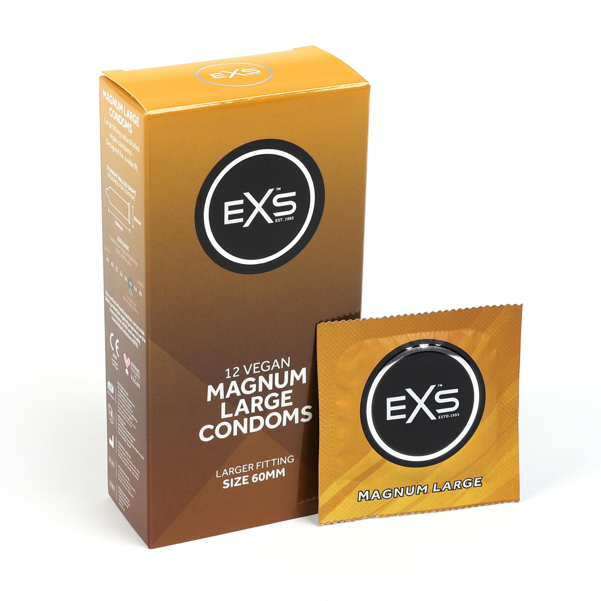 EXS | Magnum Condoms | Enhance Your Comfort & Pleasure | Large Size | Vegan | 12 Pack