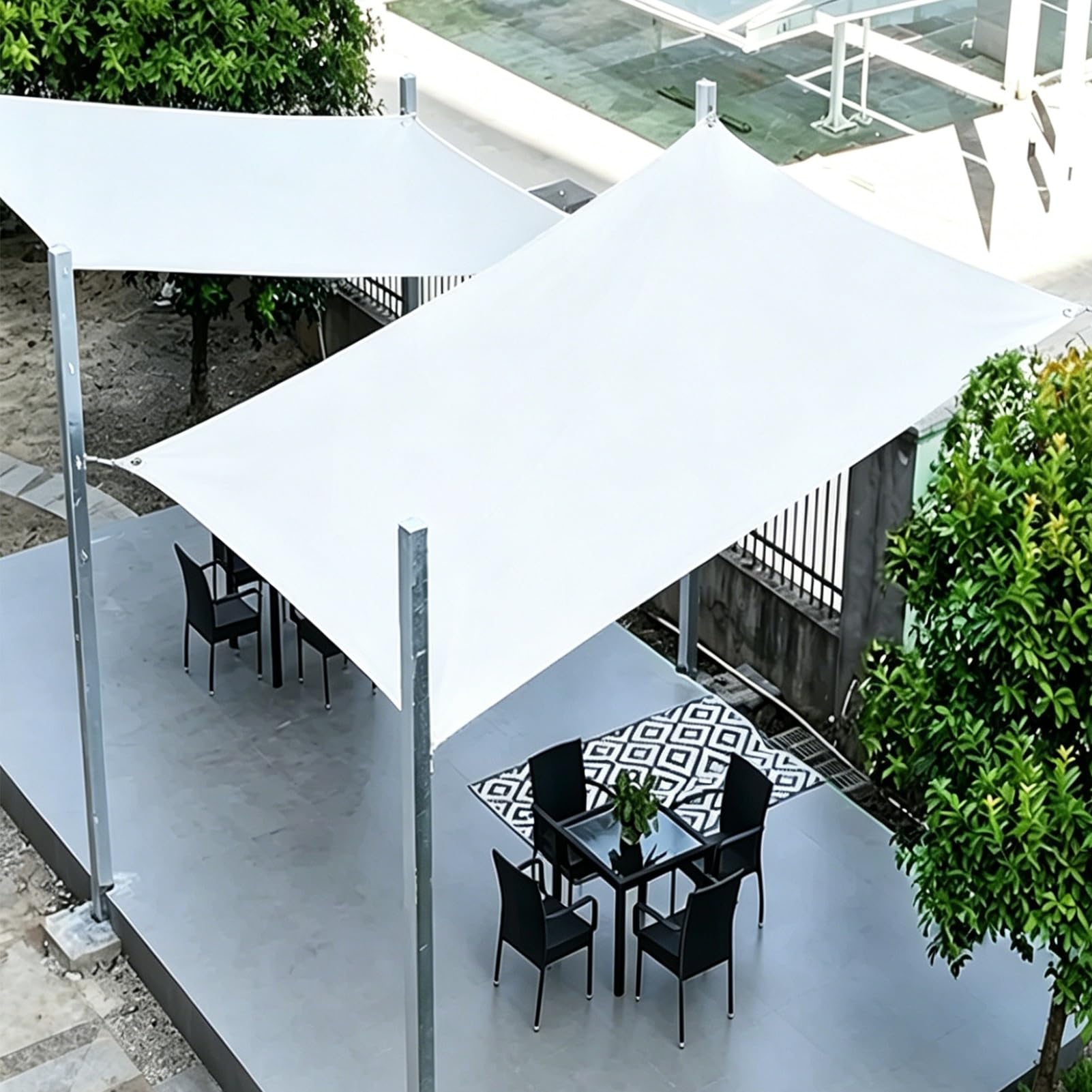 Heavy Duty Tarpaulin 1x1.5m 1.5x3m 1.8x2.4m 2x2m 2x3m 3x4m 4x6m 6x8m Waterproof White Tarp with Eyelets for Canopy Patio Garden Balcony Covering(3x5m(9.8ftx16.4ft))