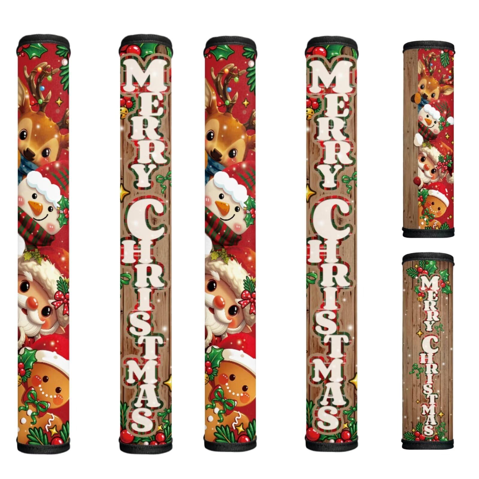 Funny Christmas Refrigerator Door Handle Covers Fridge Handle Covers Set of 6 Washable Appliance Handles Cover Cloth Oven Stove Dishwasher Handles Protective Gloves