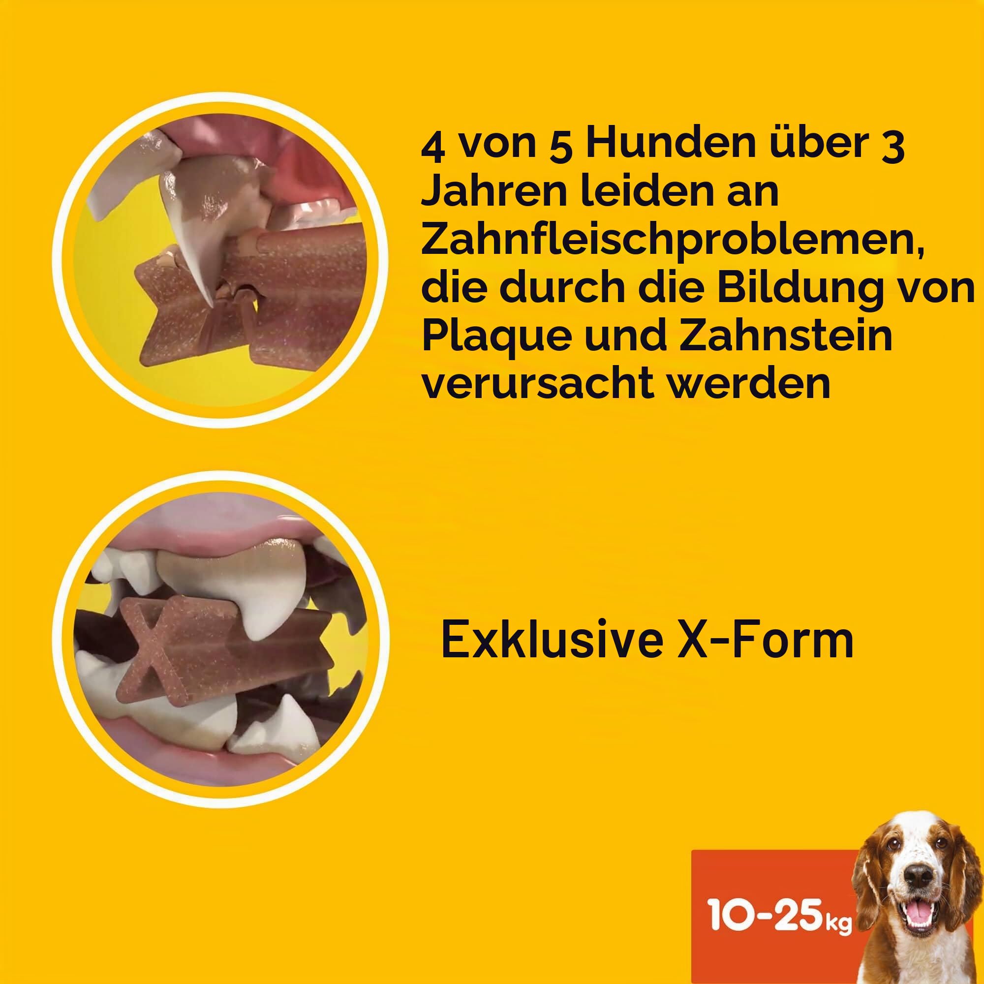 Pedigree Dentastix Fresh 112 Snack für die Mundhygiene (mittlerer Hund 10-25 kg) 180 g 28 Stück - 4 Packungen mit 28 Stück (insgesamt 112 Stück)