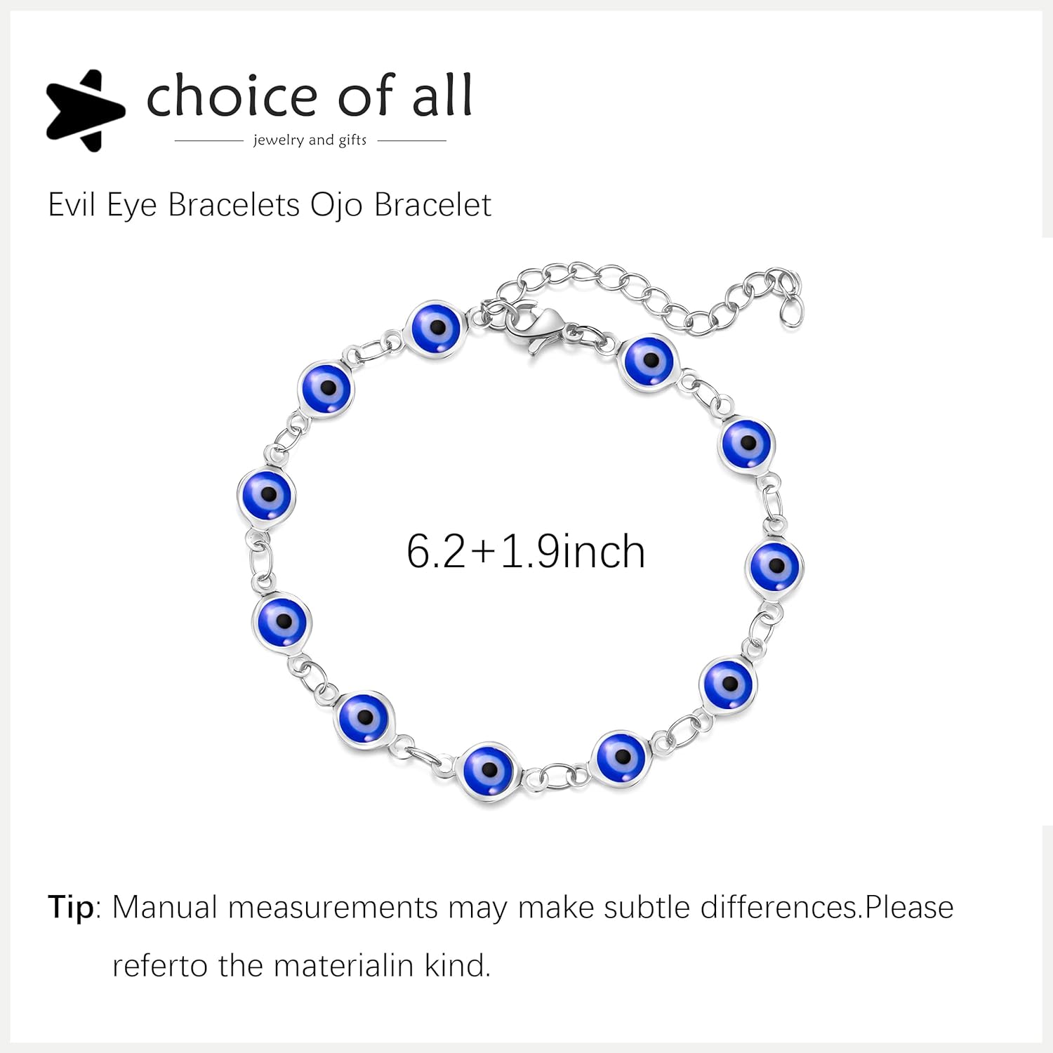 choice of all Evil Eye Bracelet for Women,14K Gold Plated Turkish Blue Eye Chain Bracelets for s Christmas s for s - Image 4