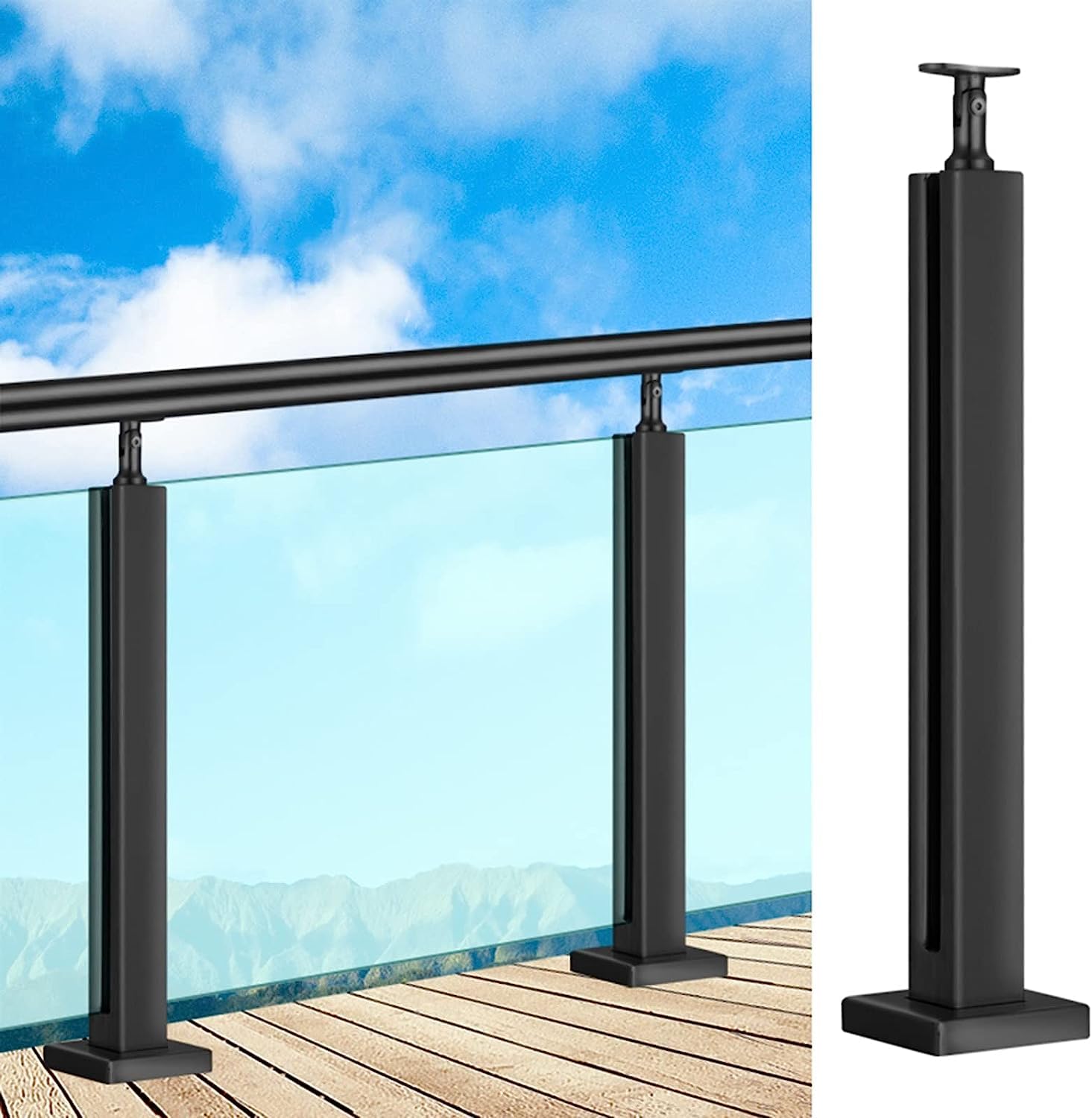 Sistema de barandilla de vidrio negro para proteger tu terraza exterior