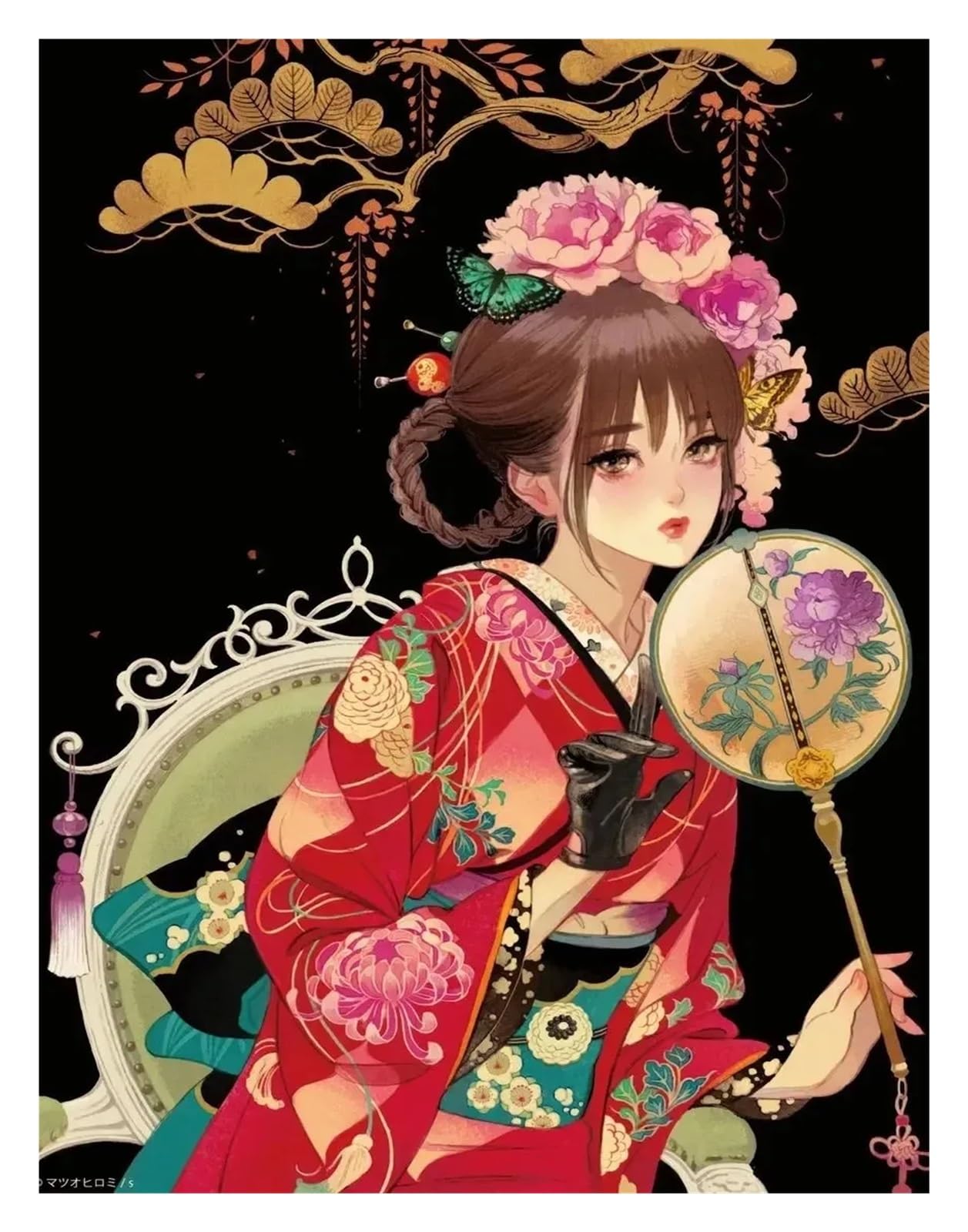Peinture Geisha japonaise sur toile pour raviver un mur vide avec un art abstrait moderne