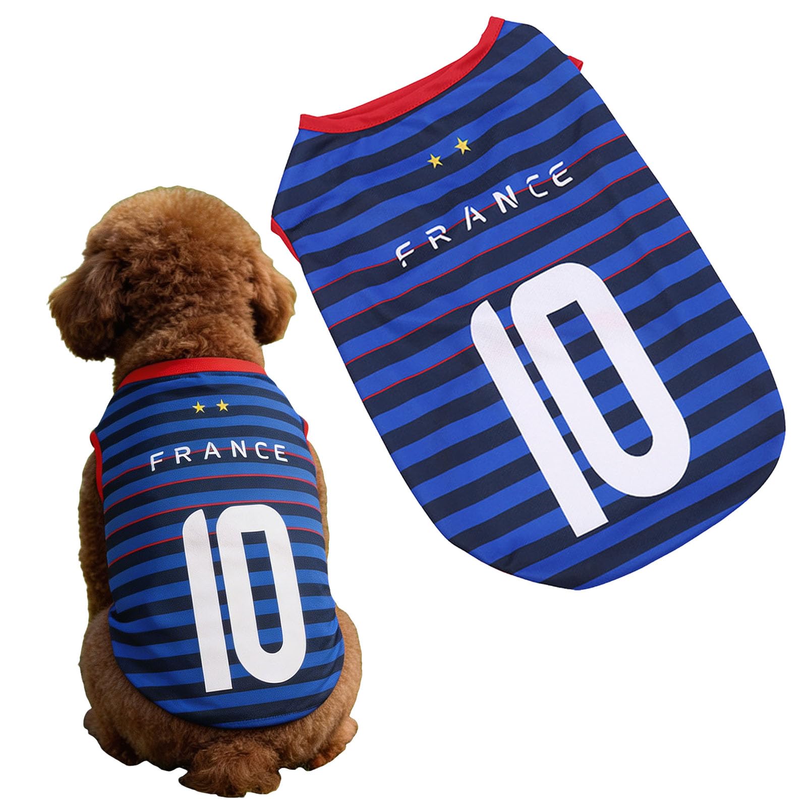 Générique Maillot de Foot sans Manches pour Chien,T-Shirt pour Chien- Maillot pour Animal de Compagnie, Tailles S à 5XL, pour Votre Compagnon à Quatre Pattes