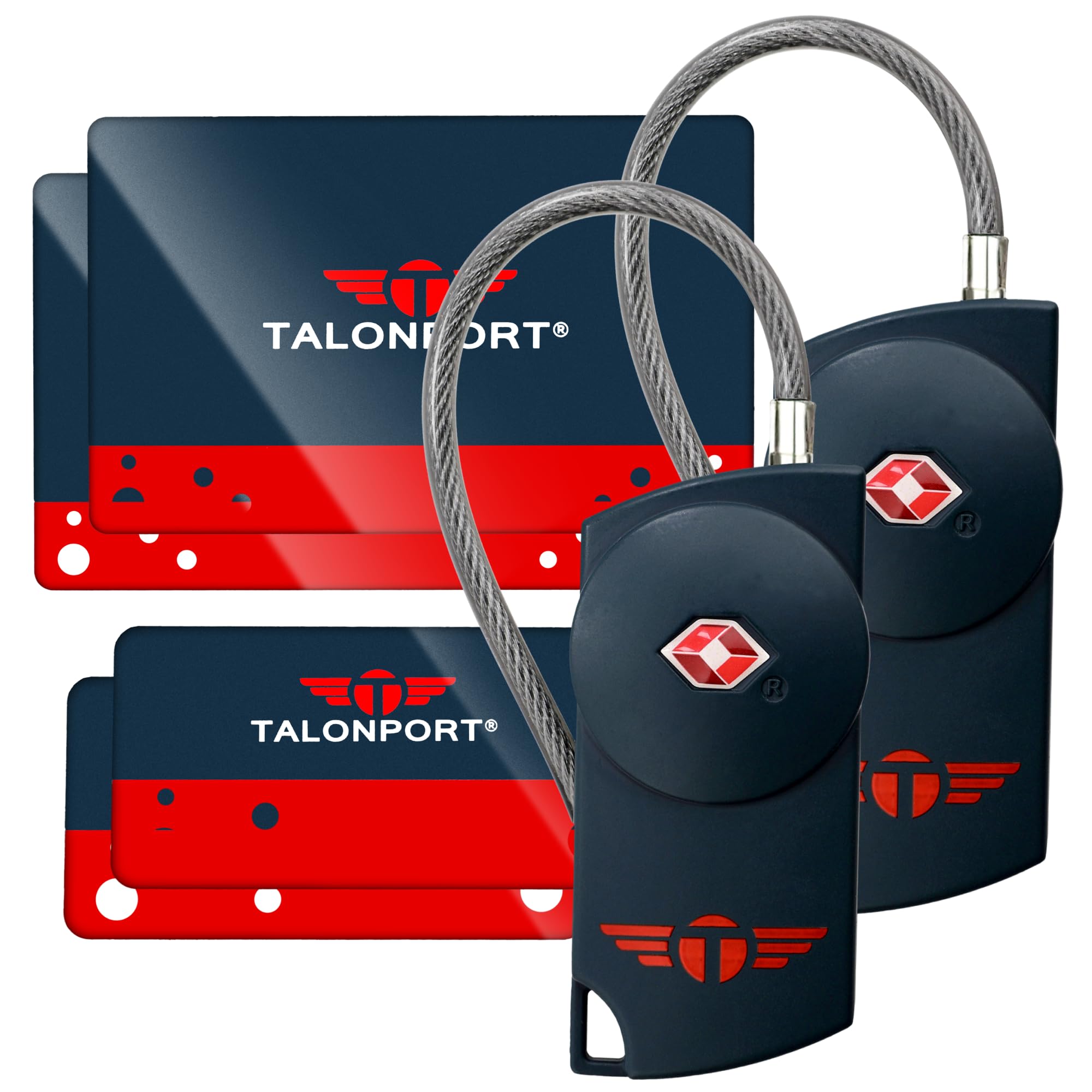 Talonport Keyless Luggage Locks TSA Approved, No Combination Needed, Lifetime Card Keys, Durable Metal Suitcase Lock for Travel Essentials & Checked