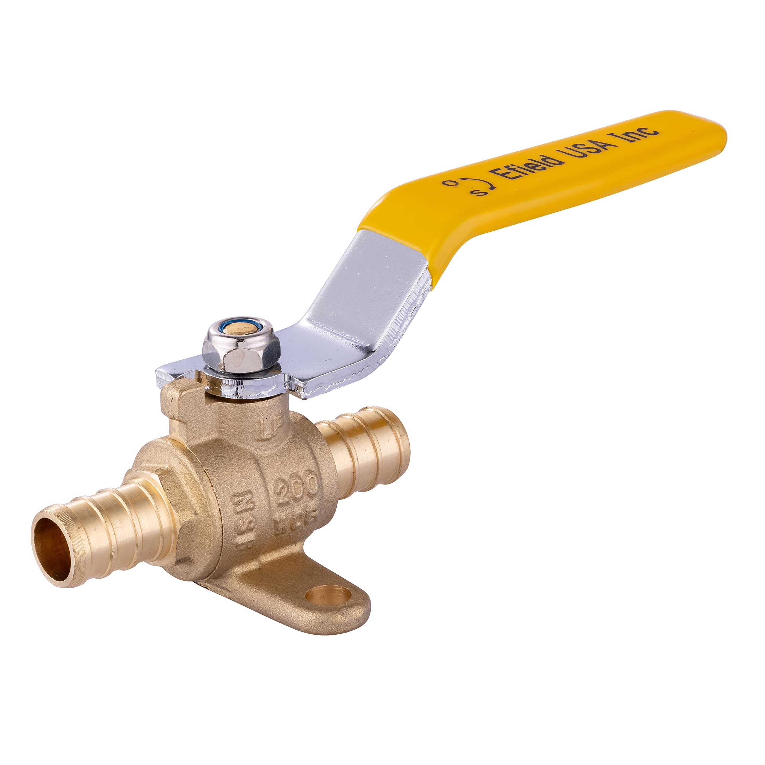 EFIELD 1/2 Inch Pex Crimp Brass Full Port Shut-off Ball Valve With Drop-ear ,(VALVE023