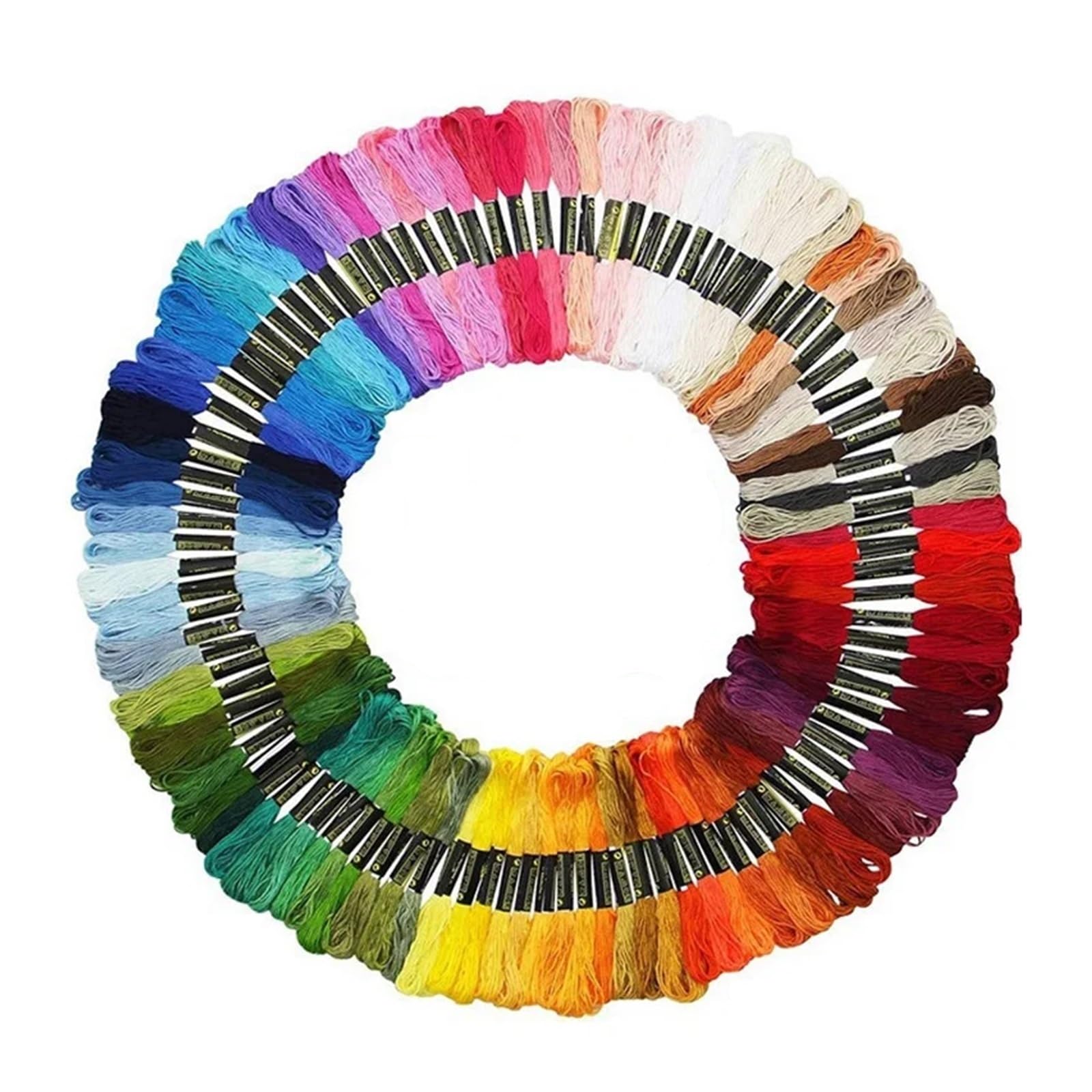 Stickgarn 100/200 Stränge pro Packung, Regenbogenfarben, Sticktwist, Kreuzstichfäden, Baumwollgarn, Bastelgarn for die Armbandherstellung, DIY(100 Colors)