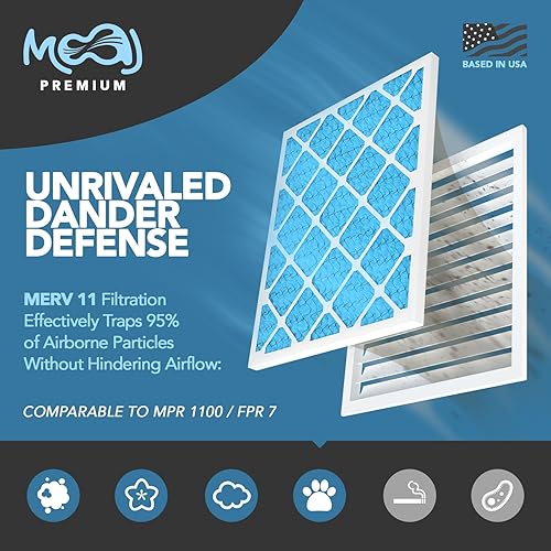 Miniatura 3 de Filtro de aire de 14 x 24 x 1 (paquete de 6)  MERV 11  MOAJ Premium Allergen Defense  BASADO en Estados Unidos  Filtros de aire de repuesto plisados