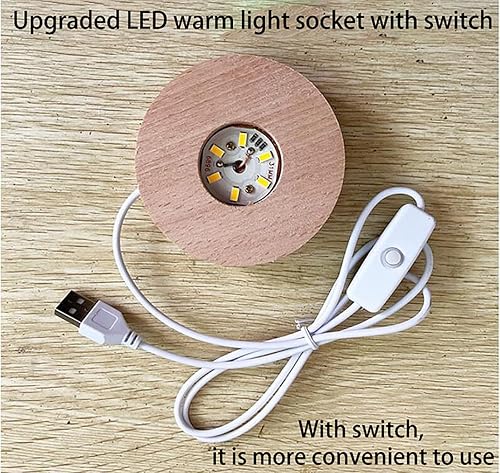 Miniatura 4 de Gouccpu Bola de cristal brillante 3D tallada interior pequeña bola de cristal con base de madera, regalo creativo decorativo bola de cristal