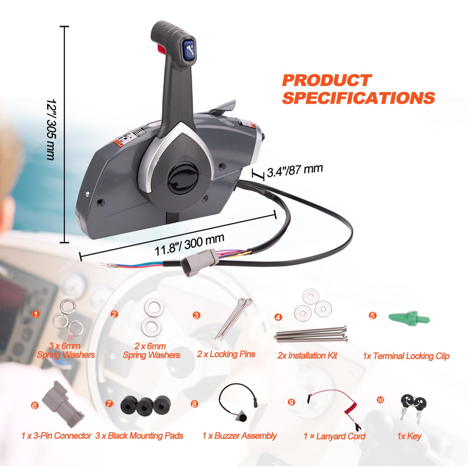 Außenbord-Fernbedienungsbox Drosselklappe für BRP Johnson Evinrude 5006180 Side Mount Boat Remote Control Box