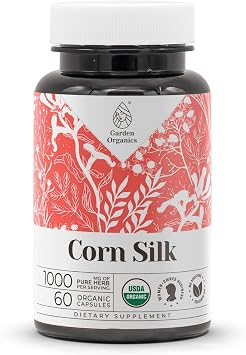 Corn Silk USDA Organic 60 Capsules | High-Potency Natural Supplement | Certified Organic Vegetarian Capsules and Organic Corn Silk Zea Mays Dried Silk 60 Capsules