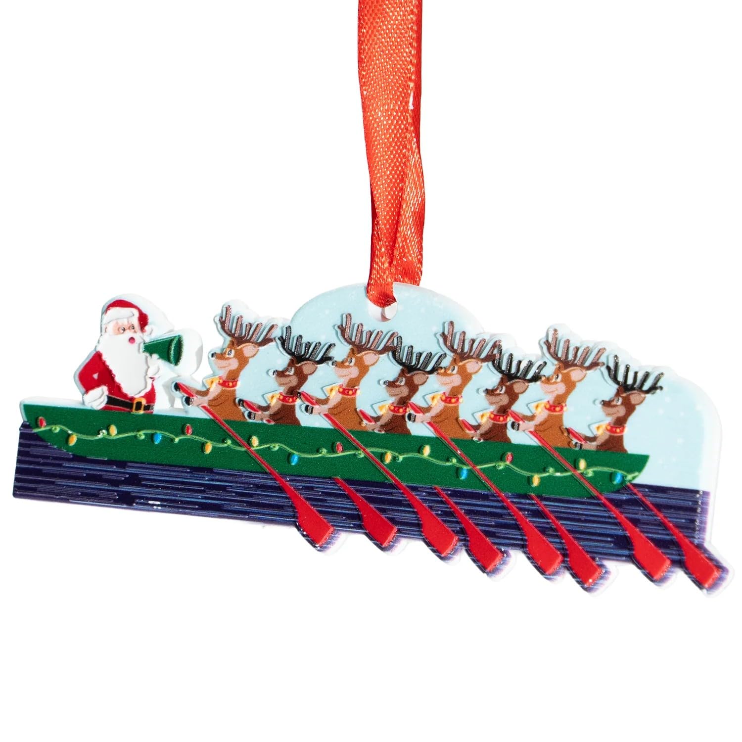 ChalkTalkSPORTS Rowing Reindeer | Crew Resin Christmas Ornament
