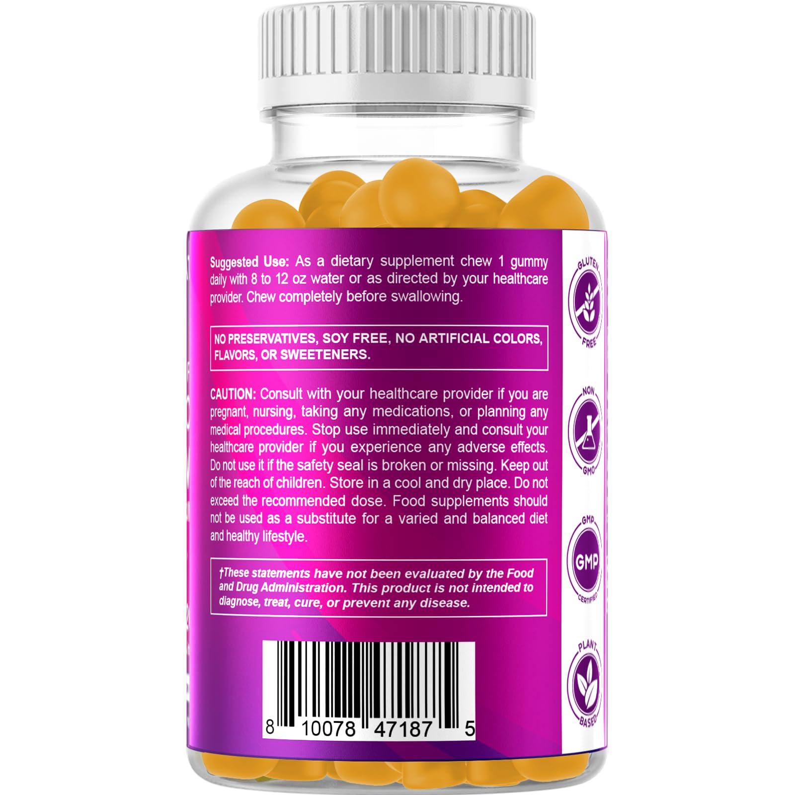 Vitamatic Sugar Free Folic Acid 1 mg Gummies 120 Count Orange Flavor-2 Pack — Amazon image 9