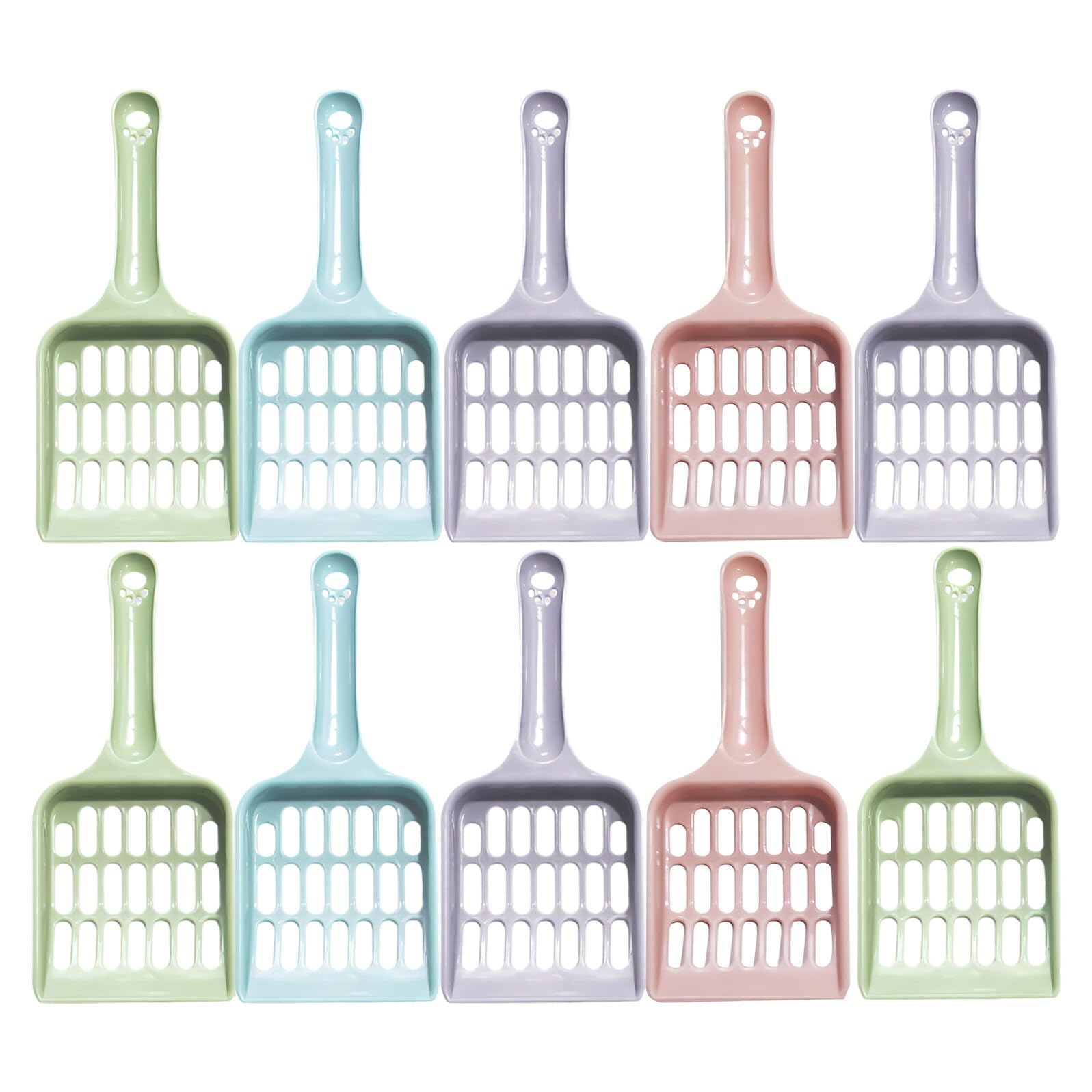 ibasenice Paletta per Lettiera per Gatti Filtro a Piccoli Fori Set da 24 Pezzi in Plastica Colorata Impugnatura Ergonomica per Pulizia Efficiente della Lettiera Domestica