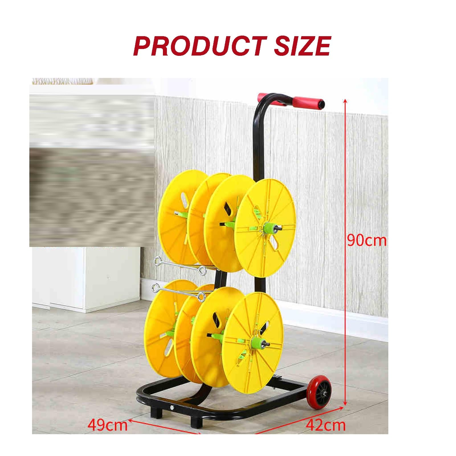 XLTFUC Wire Spool Holder, Wire Rack Dispenser with Wheels, Automotive Wire Storage, Heavy Duty Spool Holder for Wire Storage and Electrical Industry(4-volumes)