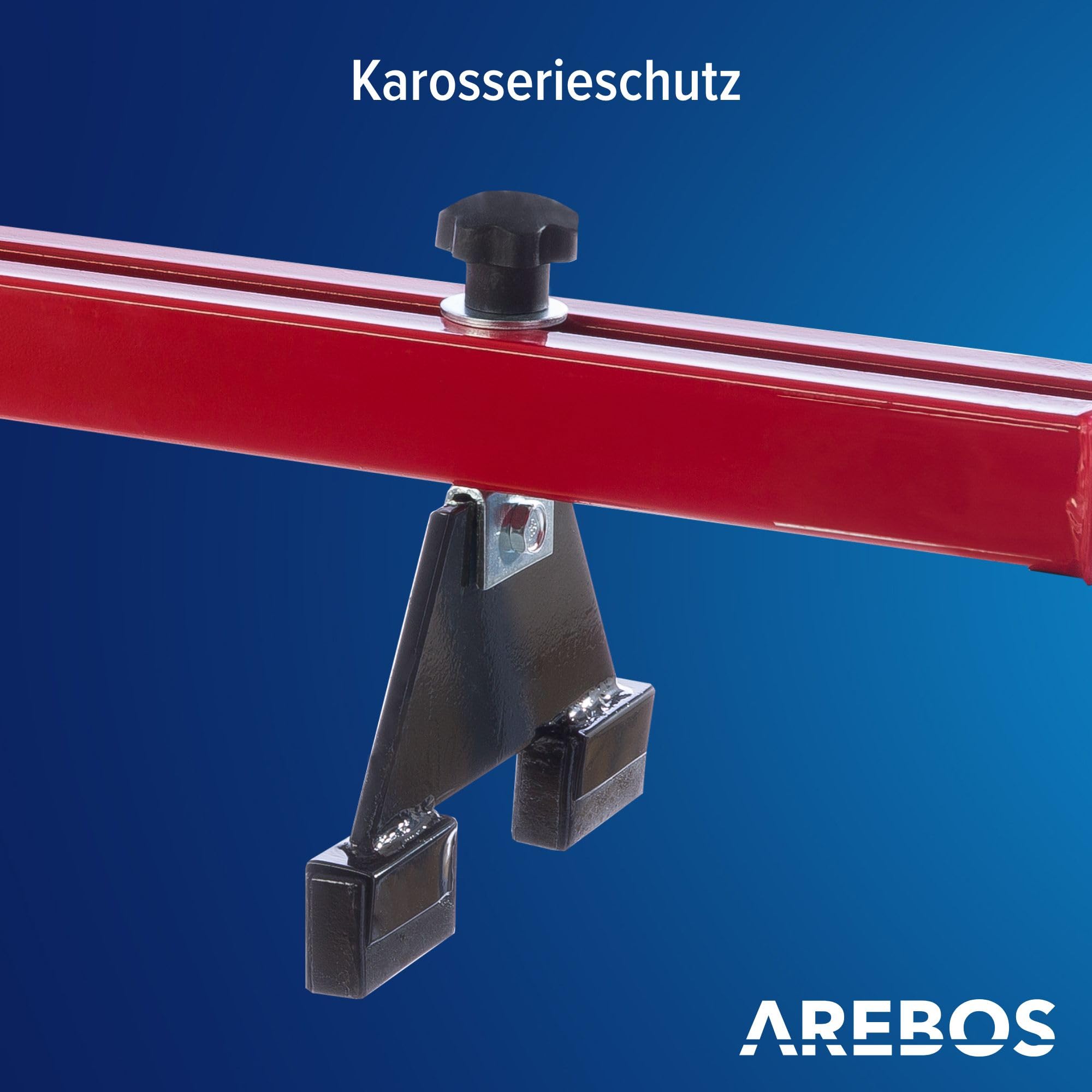 Arebos Motorbrücke 500kg [730-1480mm] Kotflügeltraverse Motorheber Motorhalter Motor Traverse | Lackierter Stahl | Rot