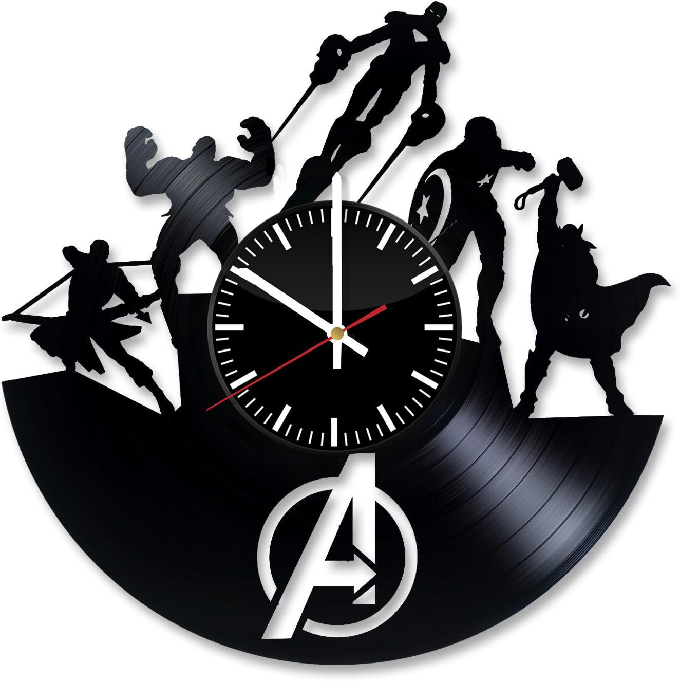 Welcome Everyday Arts Avengers Superheroes Vinyl Record Wall Clock - Get unique living room or nursery wall decor - Gift ideas for boys and girls – Marvel Comics Unique Fan Art Design