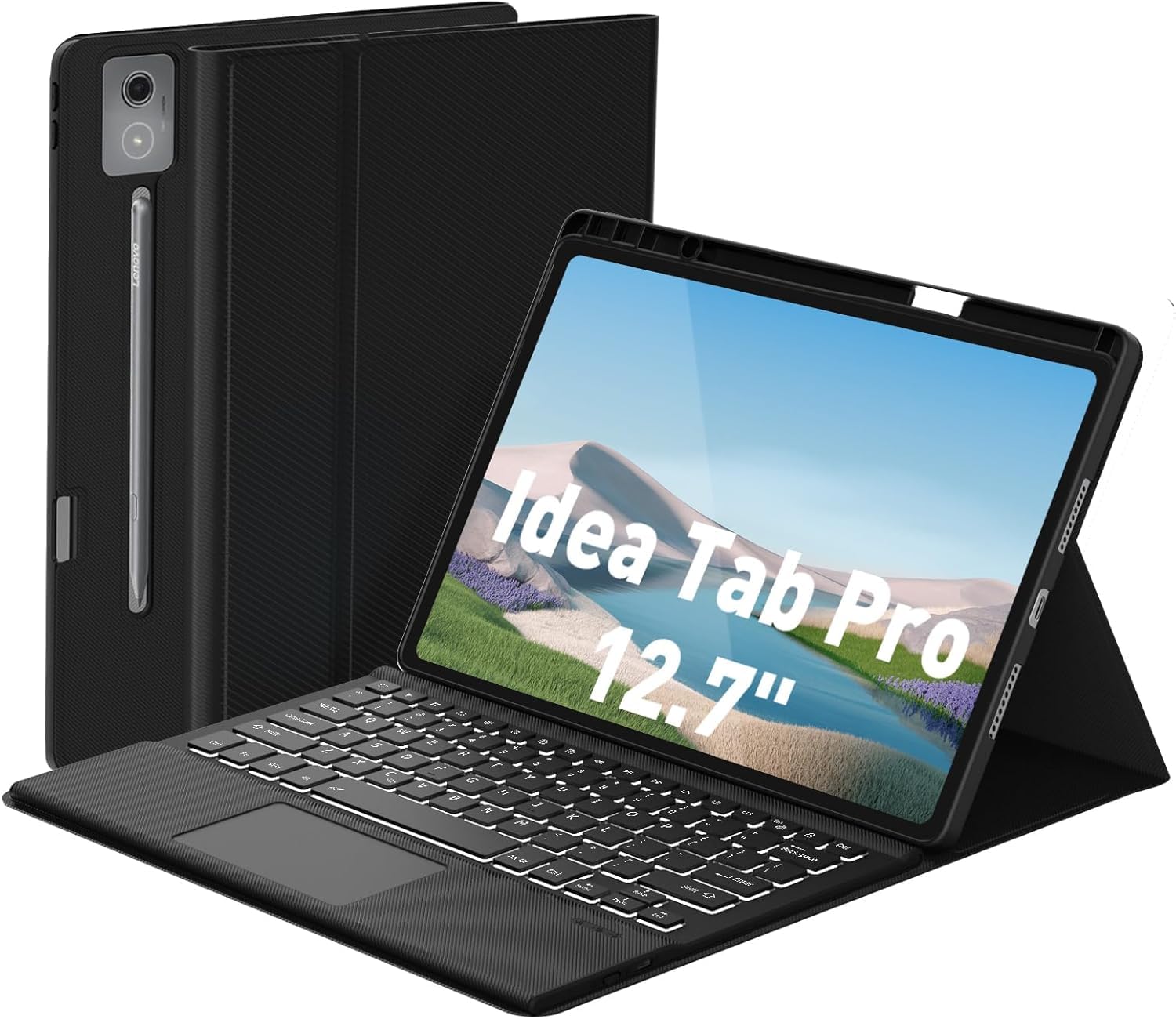RTSY Keyboard Case for Lenovo IdeaTab Pro (12.7 Inch) with Multi Touch Trackpad & 7-Colors Backlit, Mutiple Viewing Angle, Magnetically Detachable Wireless Bluetooth Keyboard Cover-image-46