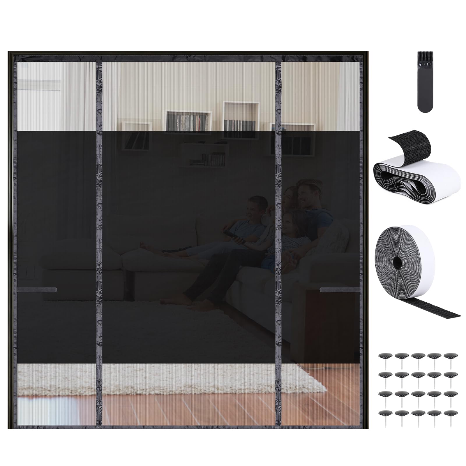 Moustiquaire porte magnétique idéale pour aérer votre salon en été