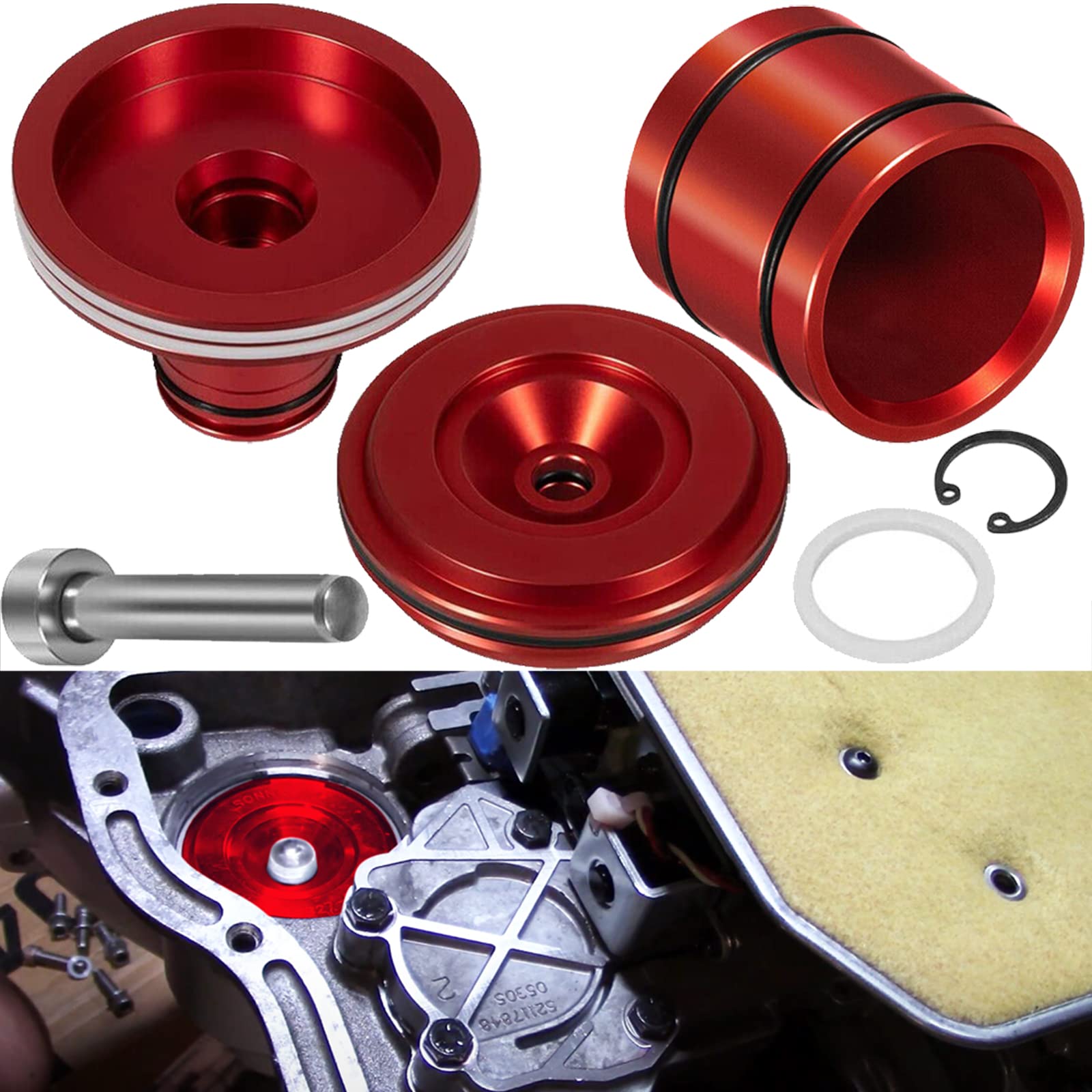 JIAD Servo and Accumulator Piston Kit, 22301B01K Gear Super Hold Servo Kit Fit for Dodge Chrysler TorqueFlite TF‑8 A727 (36RH 37RH) / A518 (46RH 46RE) / A618 (47RH 47RE 48RE) RWD Transmissions