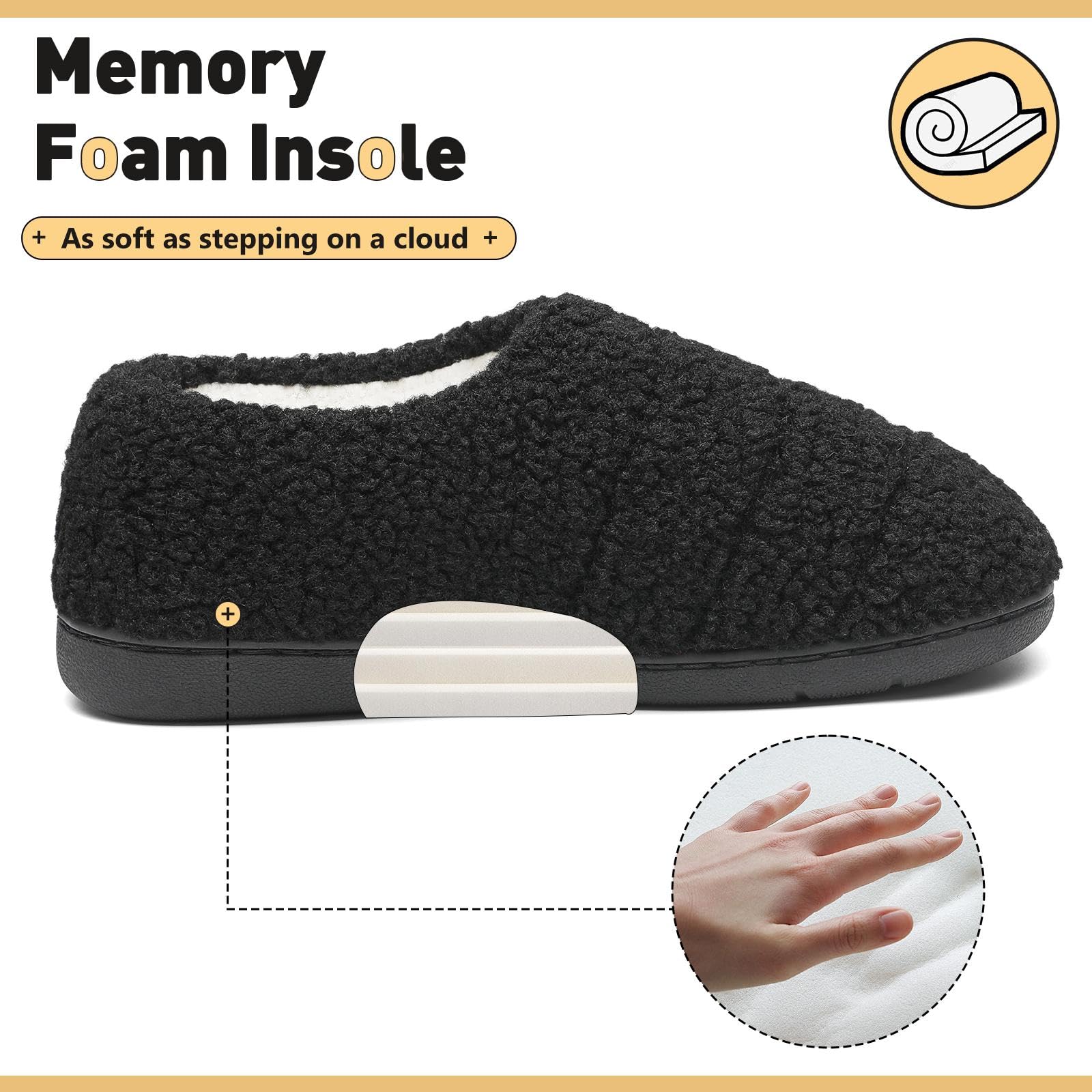 Mishansha Pantofole Inverno Calde in Memory Foam Ciabatte da Casa Comode Antiscivolo, Unisex-Adulto
