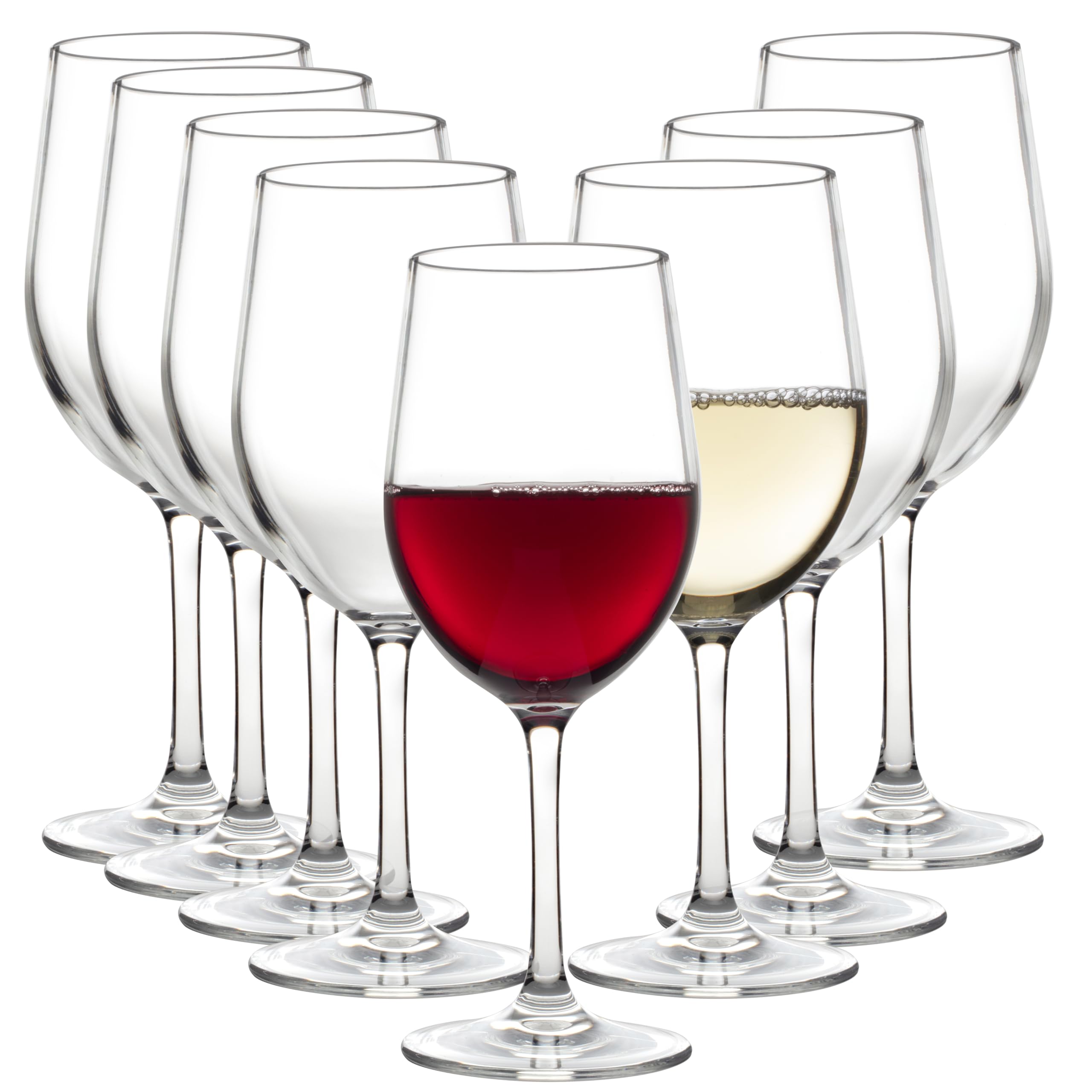 Copas de vino irrompibles, 12 onzas, juego de 8, Tritan, inastillables, reutilizables, aptas para lavavajillas