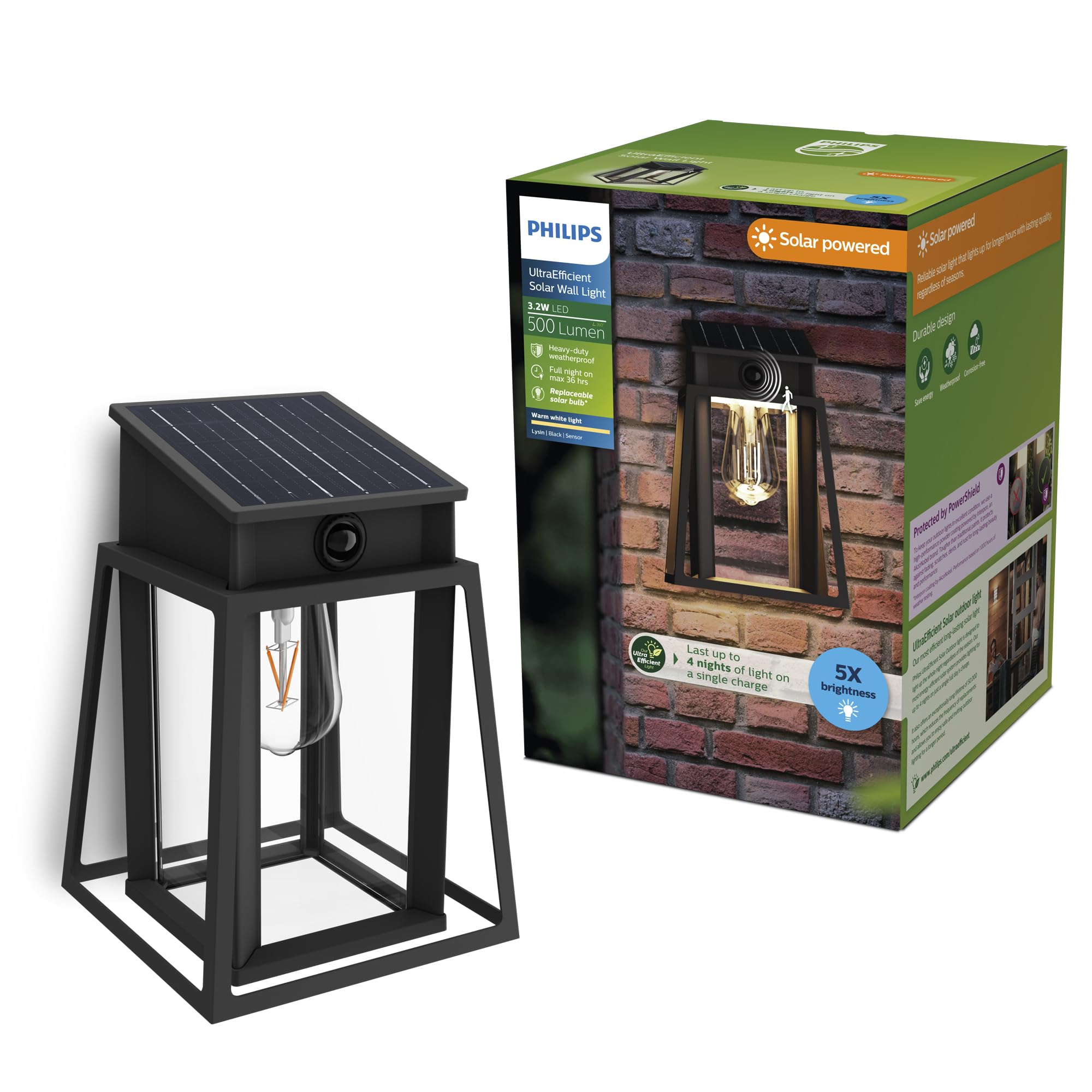 Philips Led Solar Outdoor Wall Light Lysin Ue, Sensor, Ip44