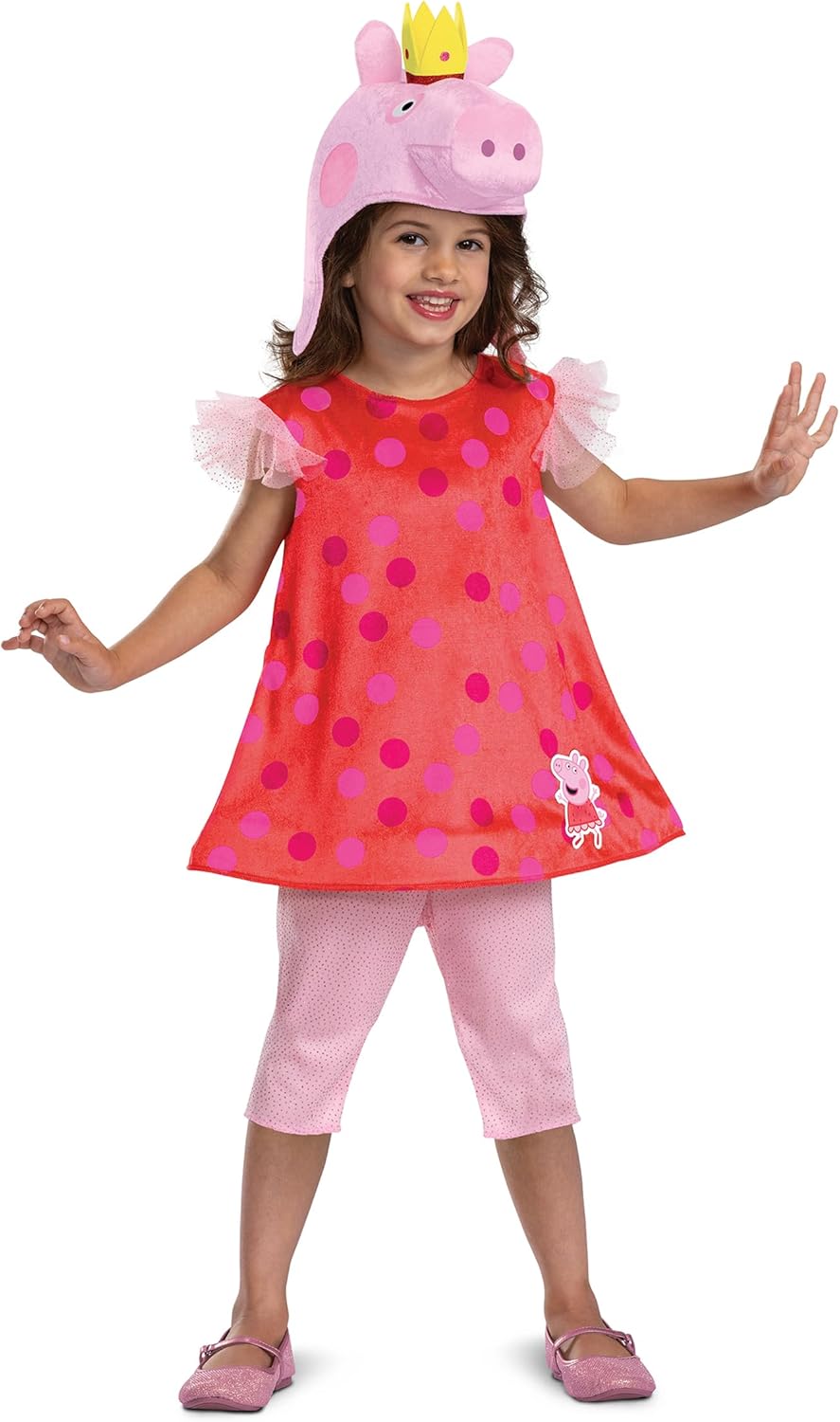 Peppa Pig Costume Dress for Kids, Official Peppa Pig Dress Outfit with Headpiece Accessory