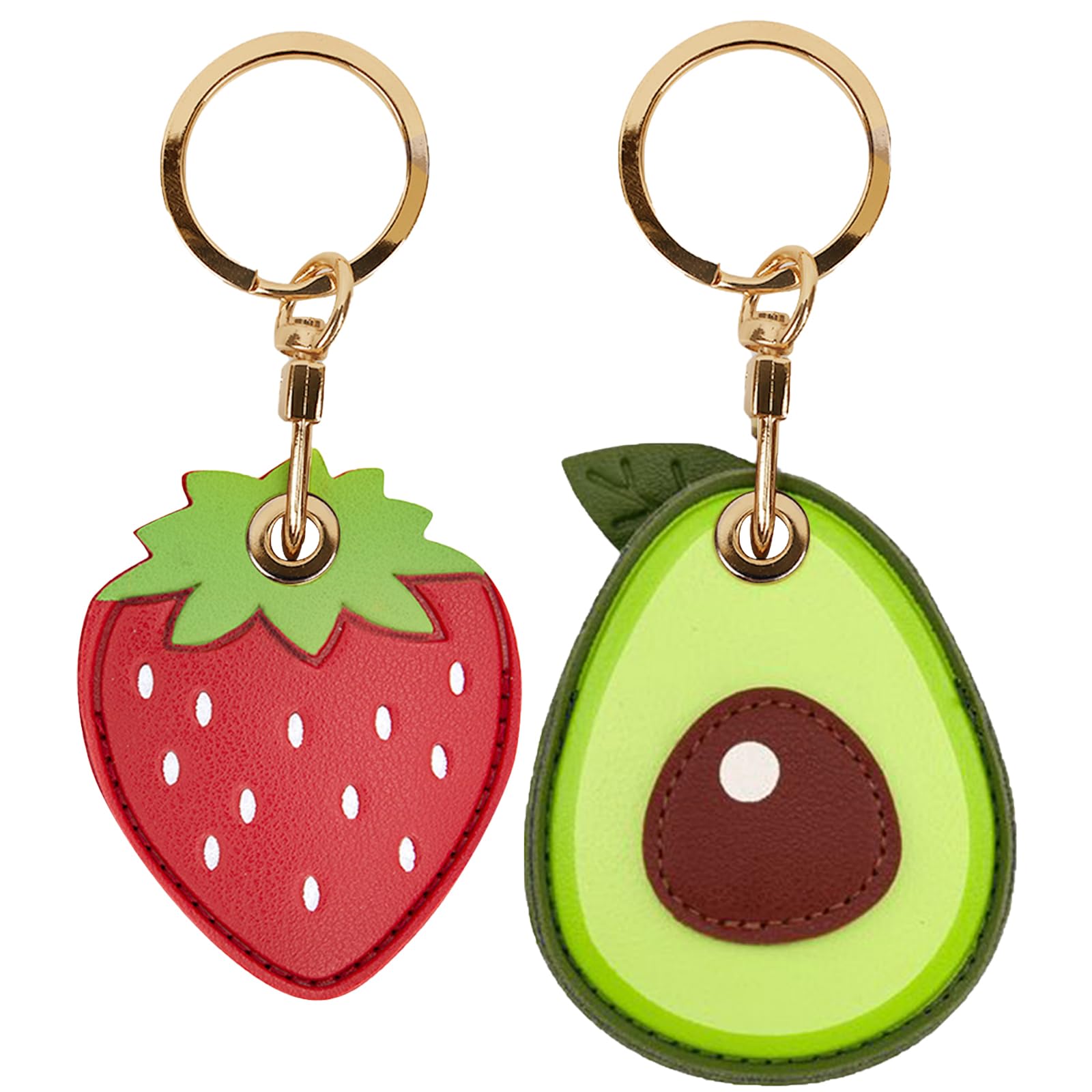 Leather Keychain Case Holder Compatible with Apple AirTag, GPS Airtag Keychain Finder Tracker with Key Ring, Anti-Scratch Protective Air Tag Cover