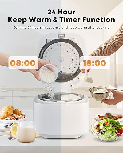 Miniatura 6 de Novaspark Olla de arroz baja en carbohidratos, olla interior de acero inoxidable, mini olla de arroz de acero inoxidable pequeña de 5 tazas,