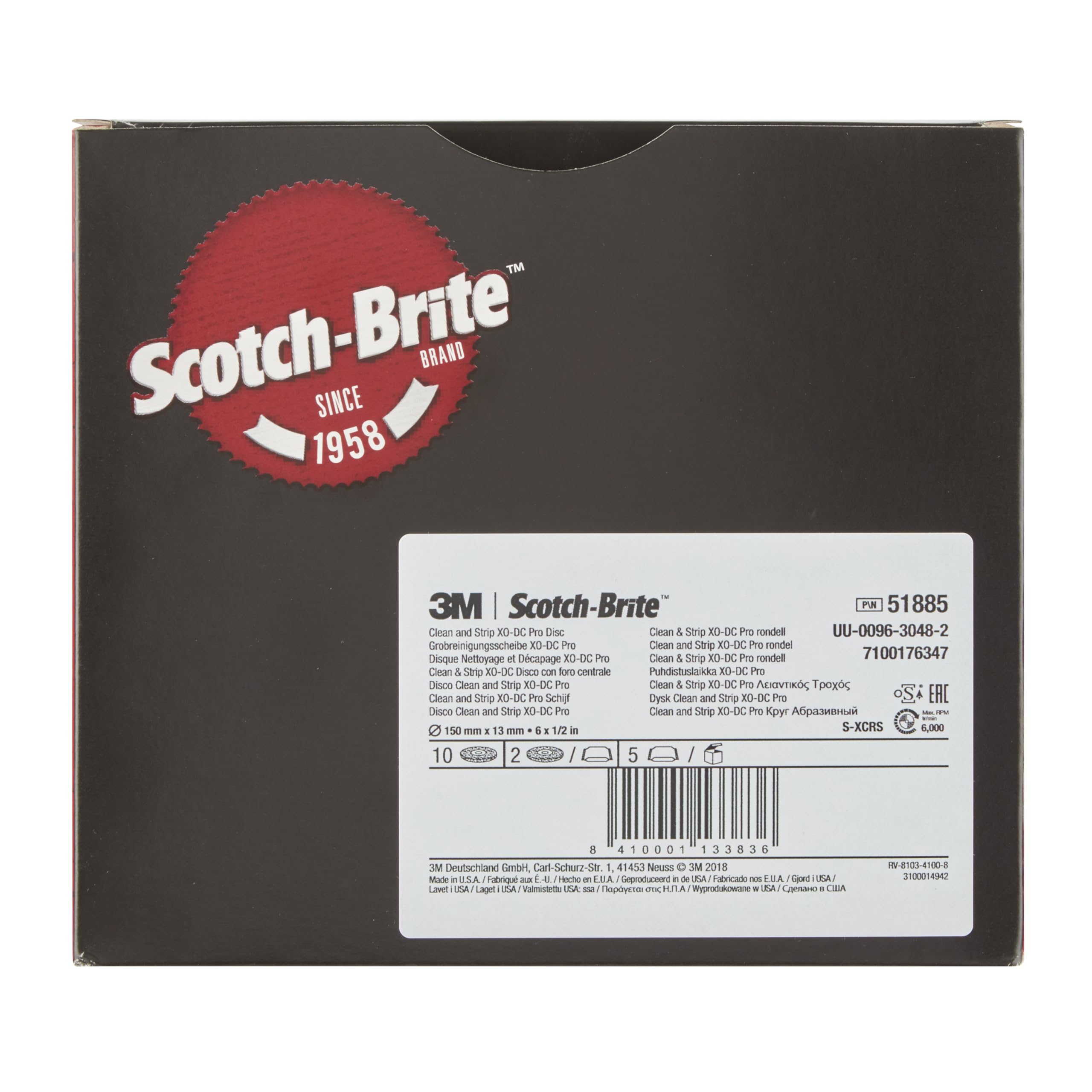 3M Scotch-Brite Clean and Strip XT Pro, Disco XO-DC, 150 mm x 13 mm, S XCRS