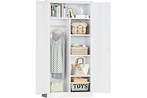 Greenvelly Metal Wardrobe Closet with Doors