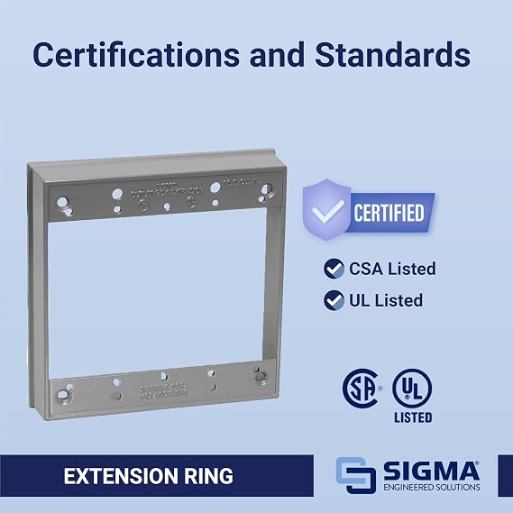 Sigma Engineered Solutions 14323 2-Gang Weatherproof Extension Ring, Gray