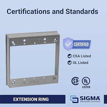 Sigma Engineered Solutions 14323 2-Gang Weatherproof Extension Ring, Gray