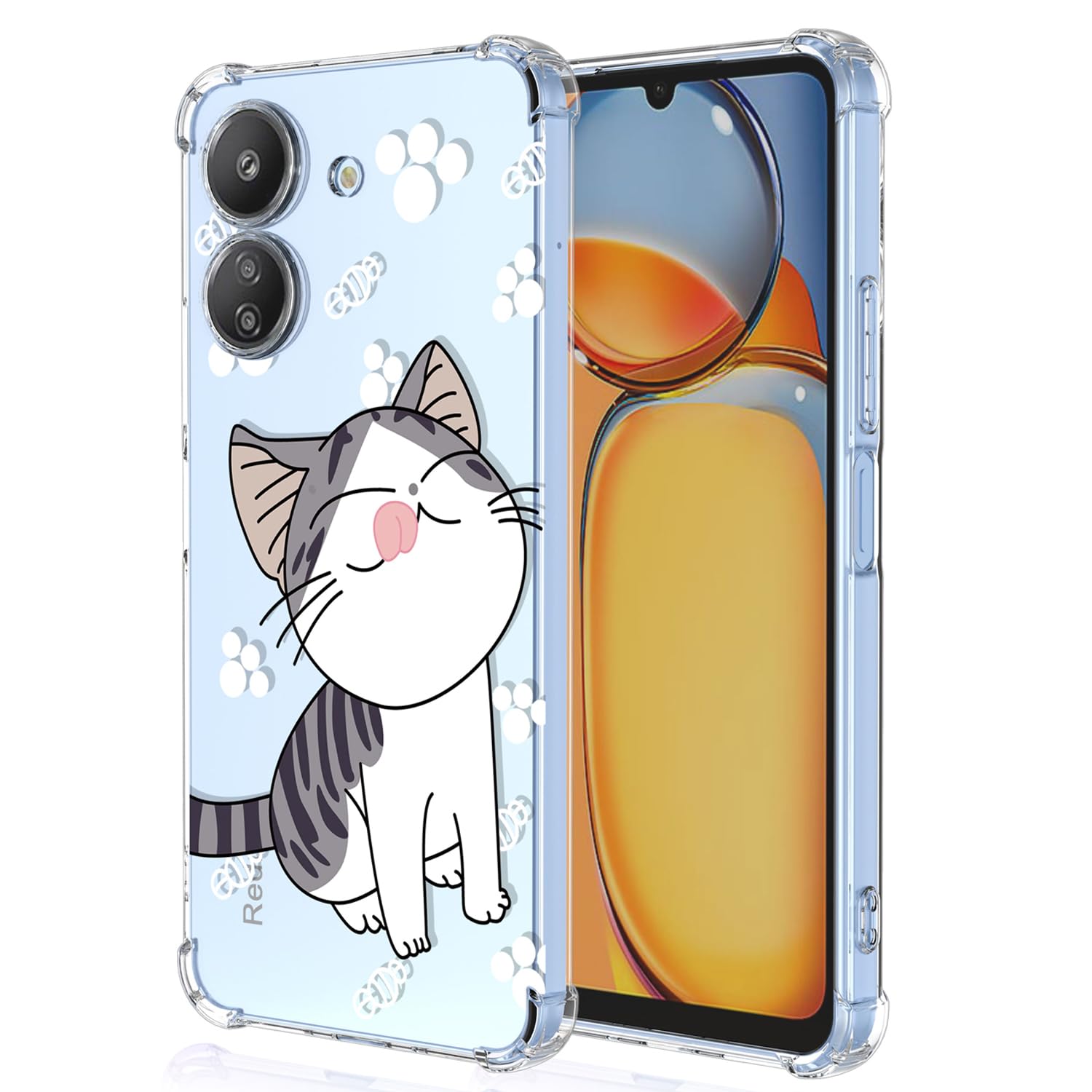XINYEXIN Handyhülle Für Xiaomi Redmi 14C 4G – Süßes Katzen-Design, Transparent, Stoßfest Aus TPU, Mit Kameraschutz