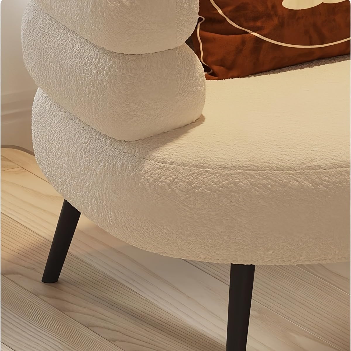 Wyazzivシングルソファー幅72 cmシングルソファー快適北欧風化粧椅子化粧椅子寝室おしゃれ北欧 (ラムウールのラテックスクッシ