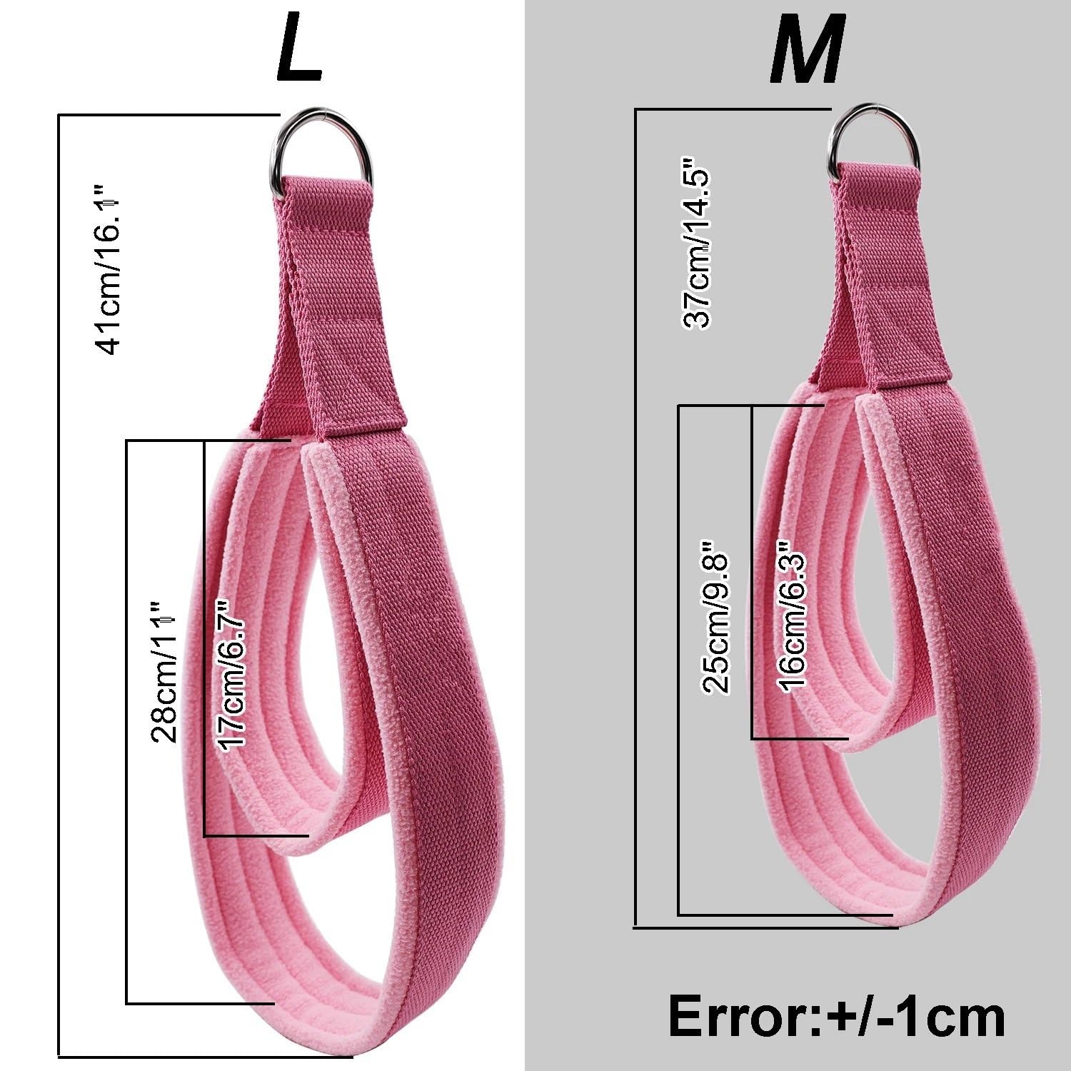 łóżko do jogi Pilates podwójne pętlowe paski do pasków fitness, akcesoria do ćwiczeń jogi do treningu na siłowni domowej, 1 para sprzęt do jogi(Pink)
