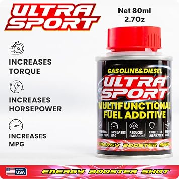 Ultra Sport Multifunctional Fuel Additive/Catalyst/Stabiliser/Energy Booster Shot/Feel Your Drive/2.7 Oz. Cans (2)