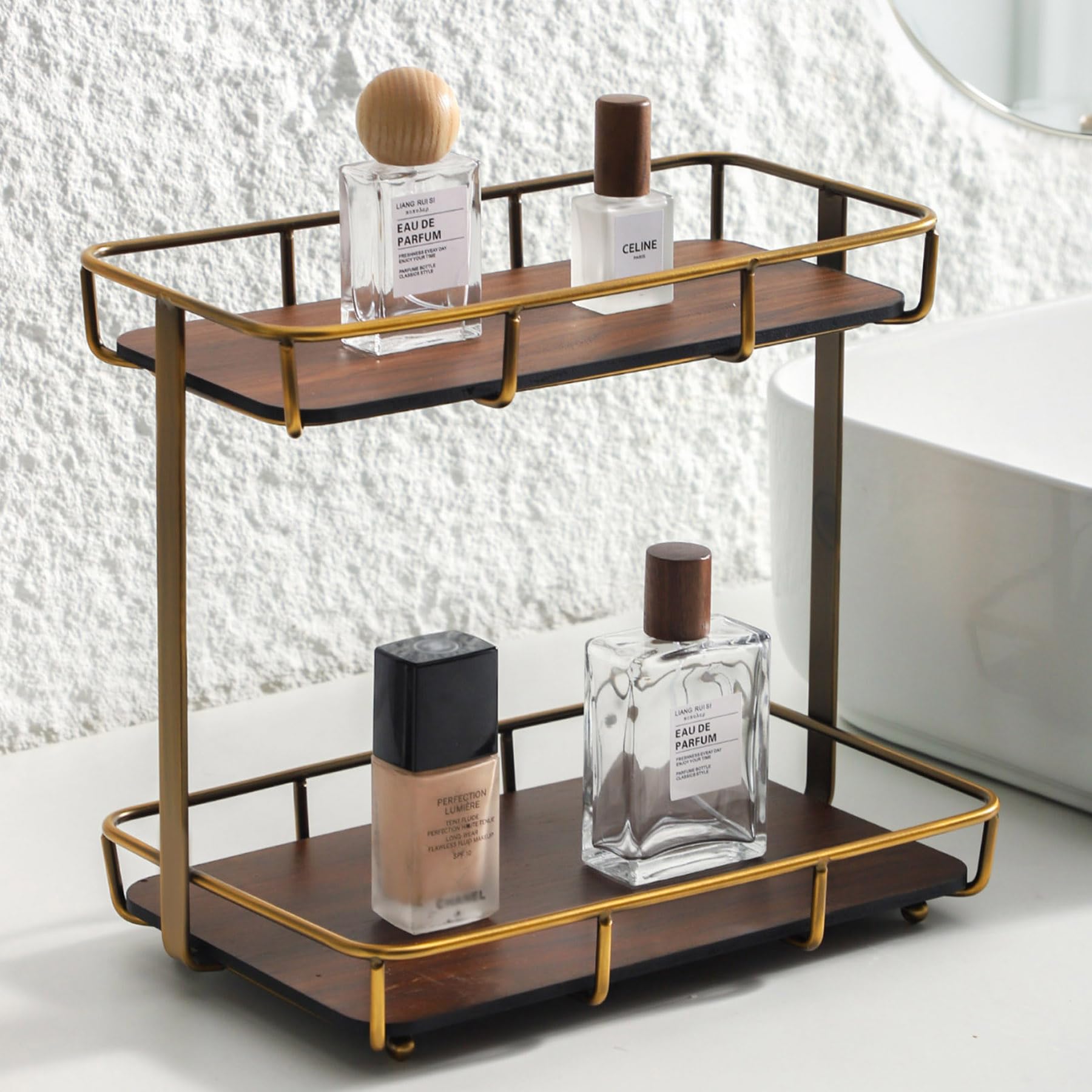 Badezimmer-Organizer Aus Acryl – 40x22x35,6 Cm, Klare Arbeitsplatte Mit Mehreren Fächern Für Kosmetik, Parfüm & Pflegeprodukte