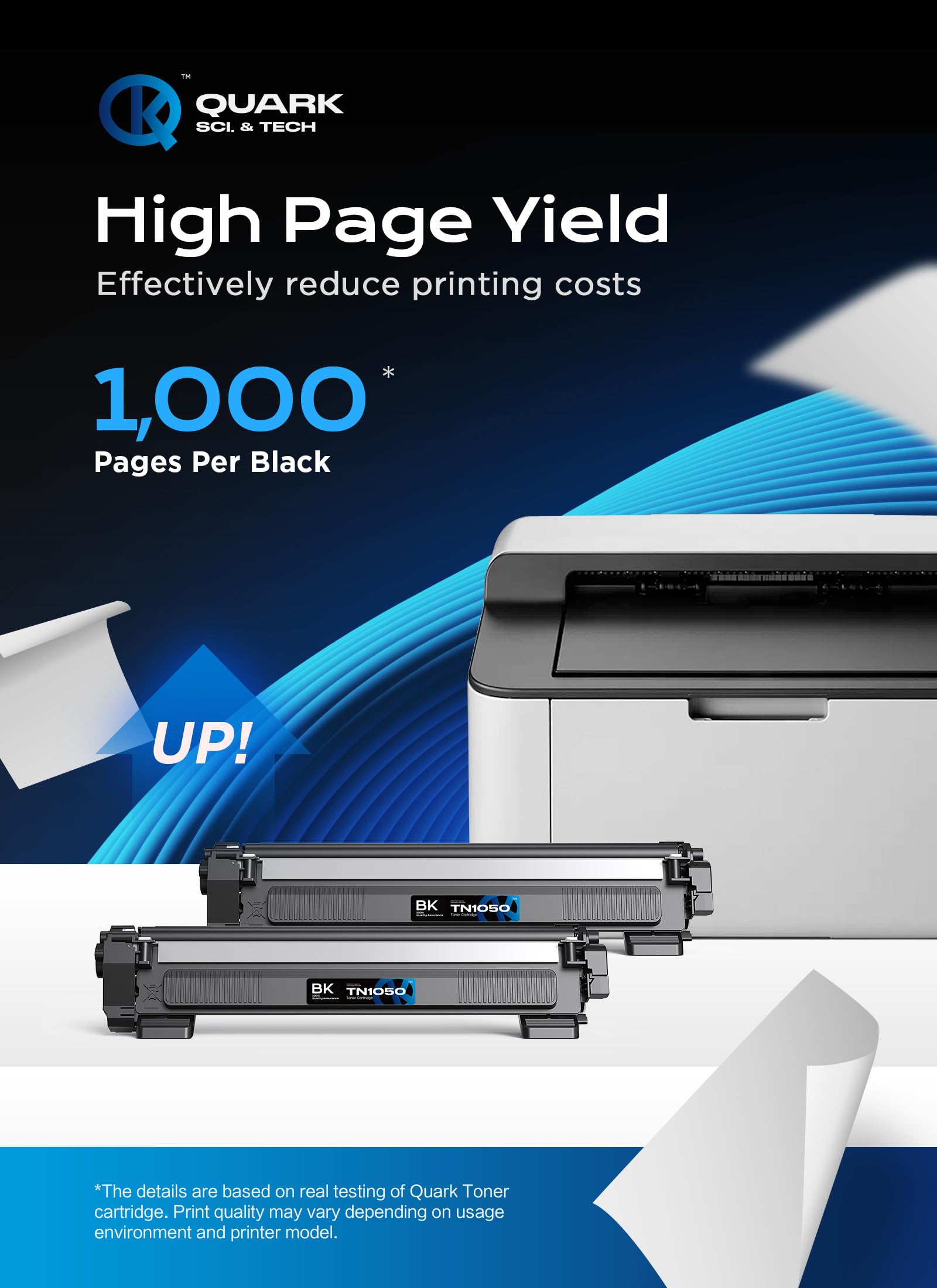 Volto 2 pezzi Toner TN1050 compatibile con Brother TN-1050 per DCP-1612W DCP-1510 MFC-1910 HL-1110 HL-1210W HL-1212W DCP-1512 DCP-1610 MFC-1810 (nero)