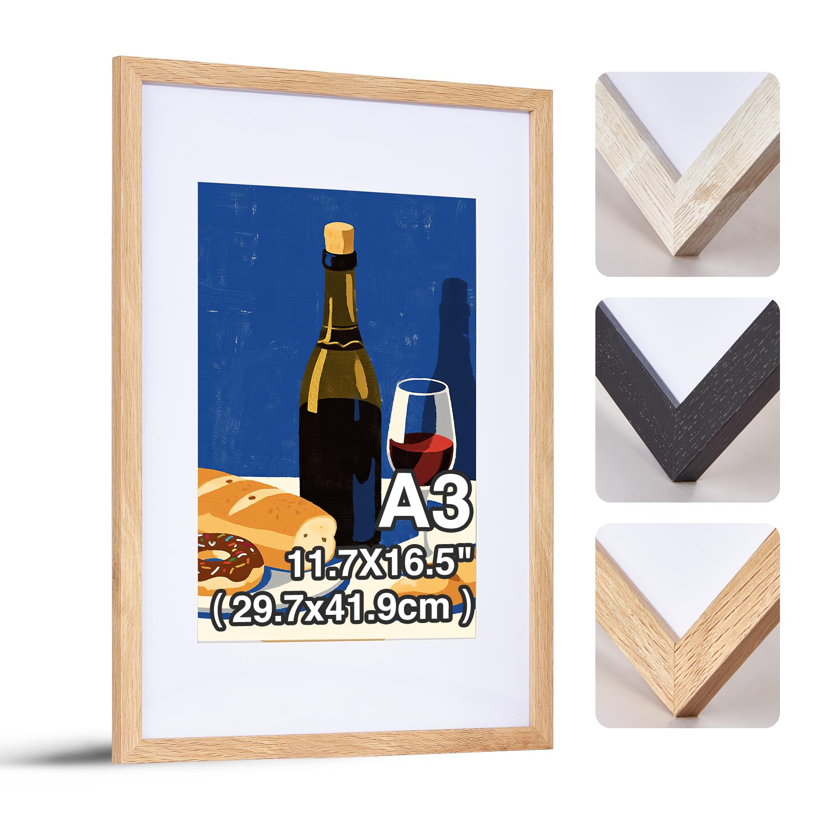 HOUSE DAY A3 Picture Frame, A3 Photo Frame Poster Frame,A3 Frame with a4 Mount