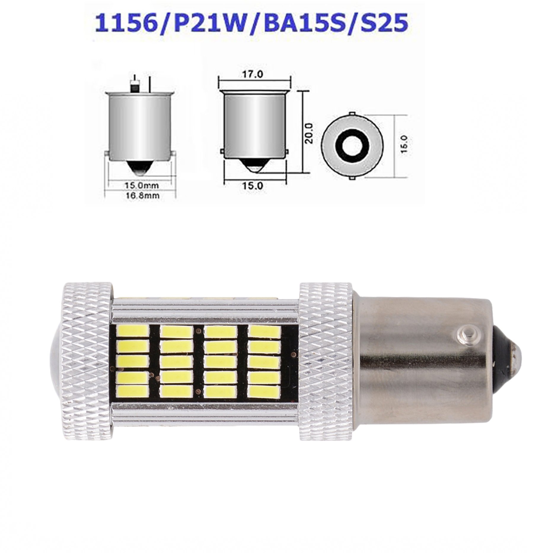Katur Lampadine LED 1157 BAY15D Per Auto: 92 LED 4014 SMD, 900 Lumen, Bianco 6500K, Confezione Da 2 - 6