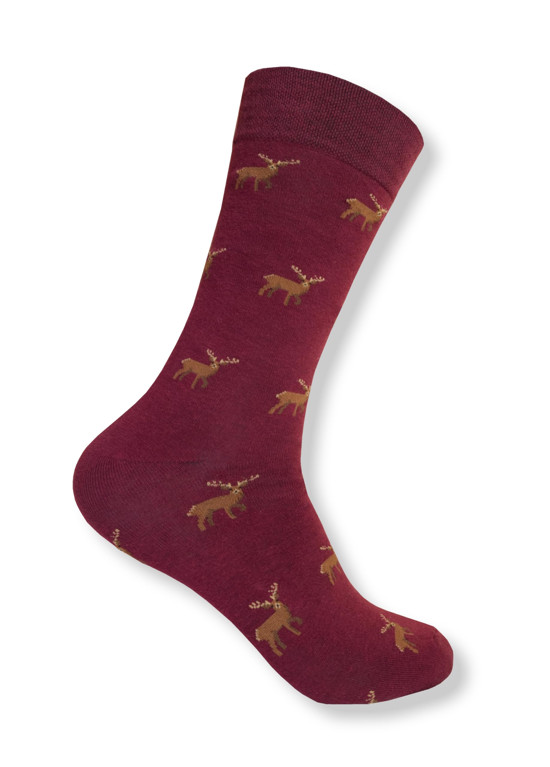 Tartan Studio Red Stag Socks | UK10-12 | Combed Cotton Highland Animal Socks