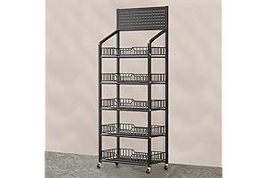 4 Tier Wire Shelving Unit with Black Coated Finish, Perfect for Pantry,...