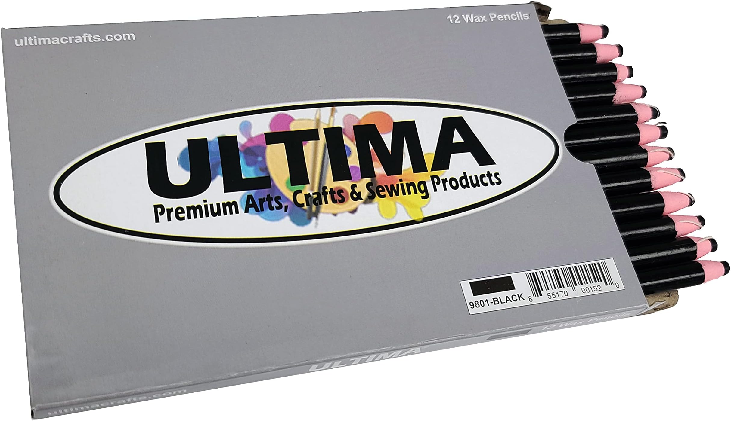 Ultima China Marker – Peel-Off Grease Pencil/Wax Pencil – Leaves Opaque, Easy to Remove Markings on all Glazed, Non-Porous & Polished Surfaces (Black)