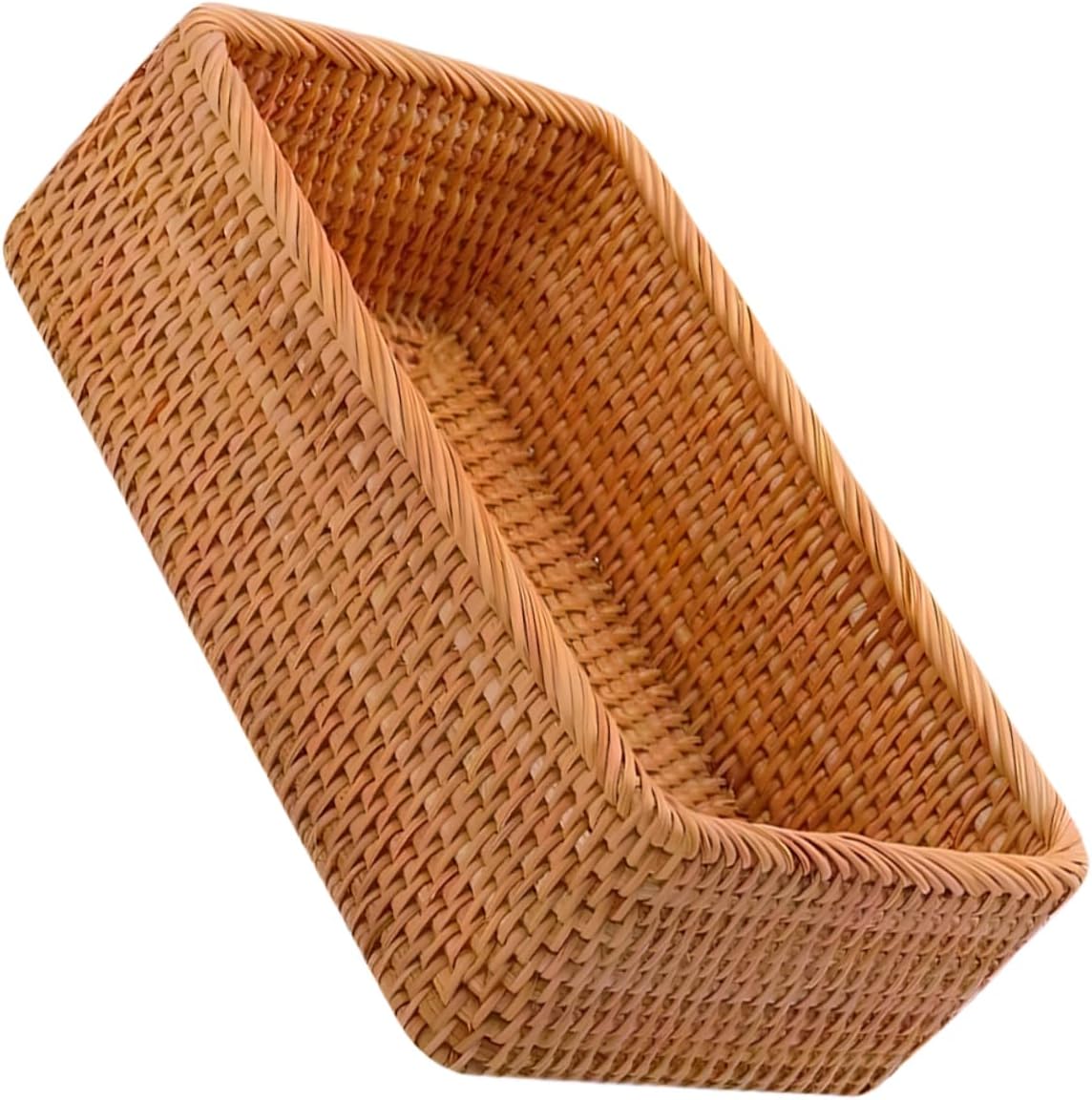 Cabilock Sundries Storage Basket Woven Rattan Tabletop Decor Multi-purpose Handcrafted